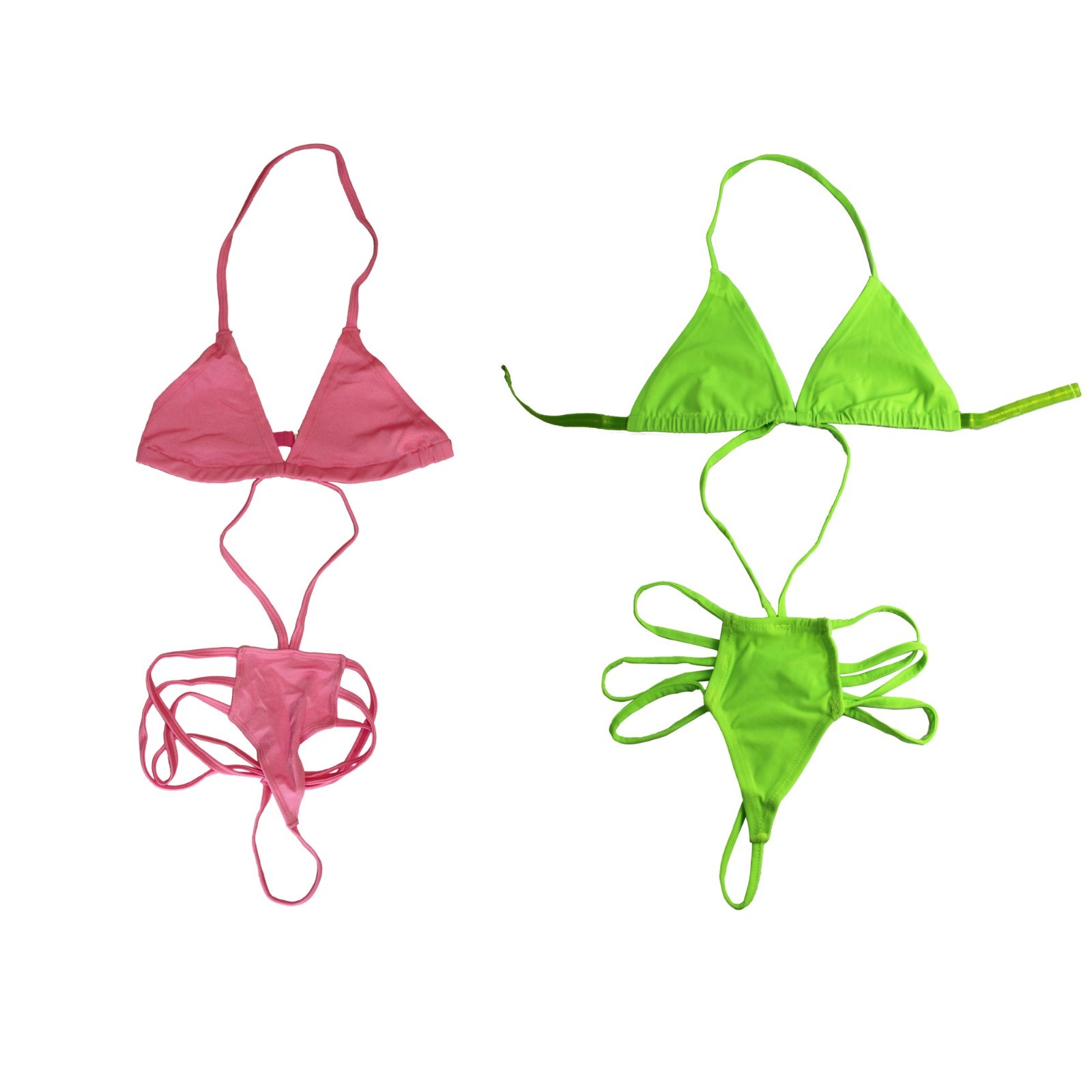 Flirtzy Womens Strappy Cut Out Monokini Swimsuit 2 Pack Hot Pink Lime Green Flirtzy Womens Strappy Cut Out Monokini Swimsuit 2 Pack Hot Pink Lime Green