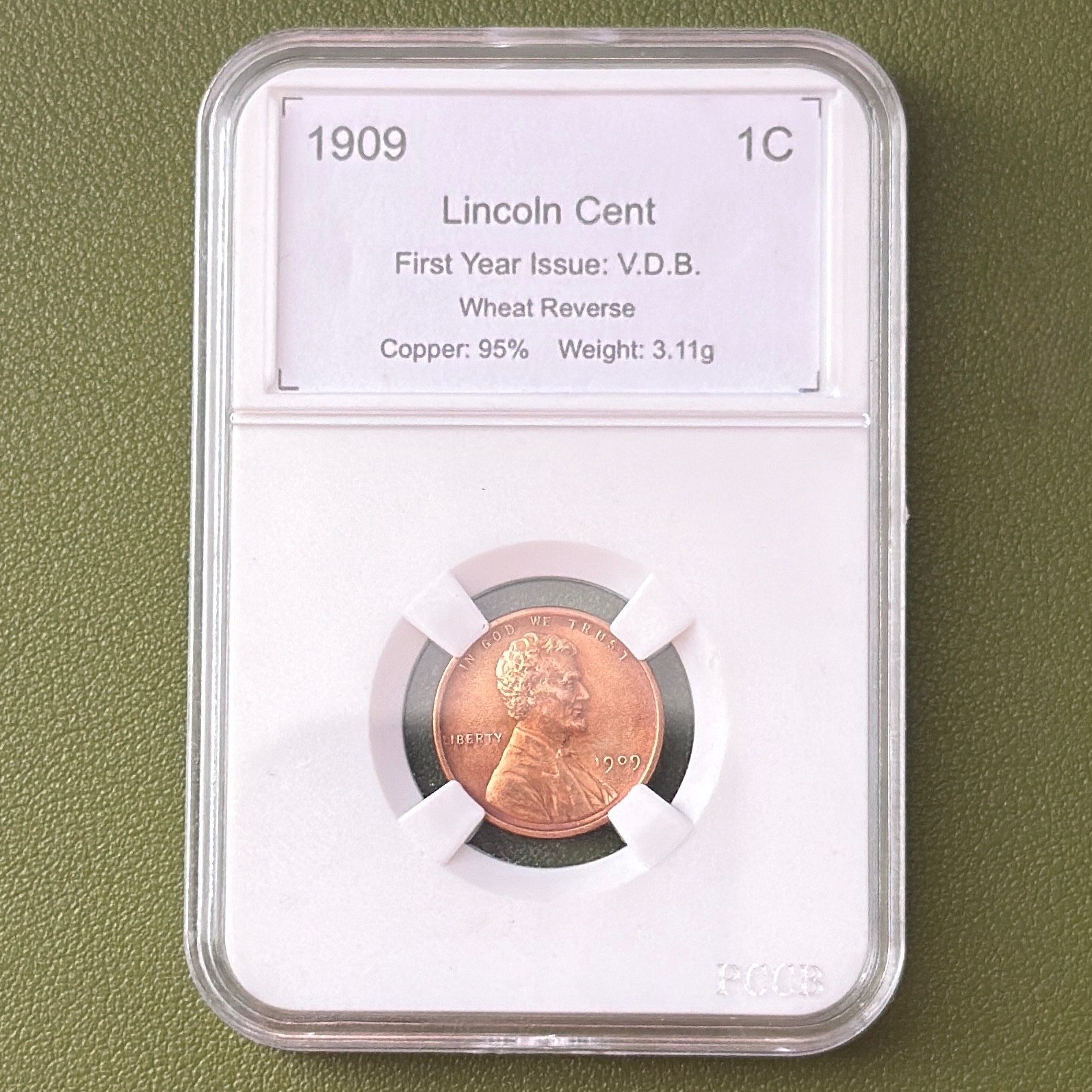 1909 VDB Lincoln Wheat Cent Penny Historic First Year Issue Variety VDB XF to AU 1909 VDB Lincoln Wheat Cent Penny Historic First Year Issue Variety VDB XF to AU