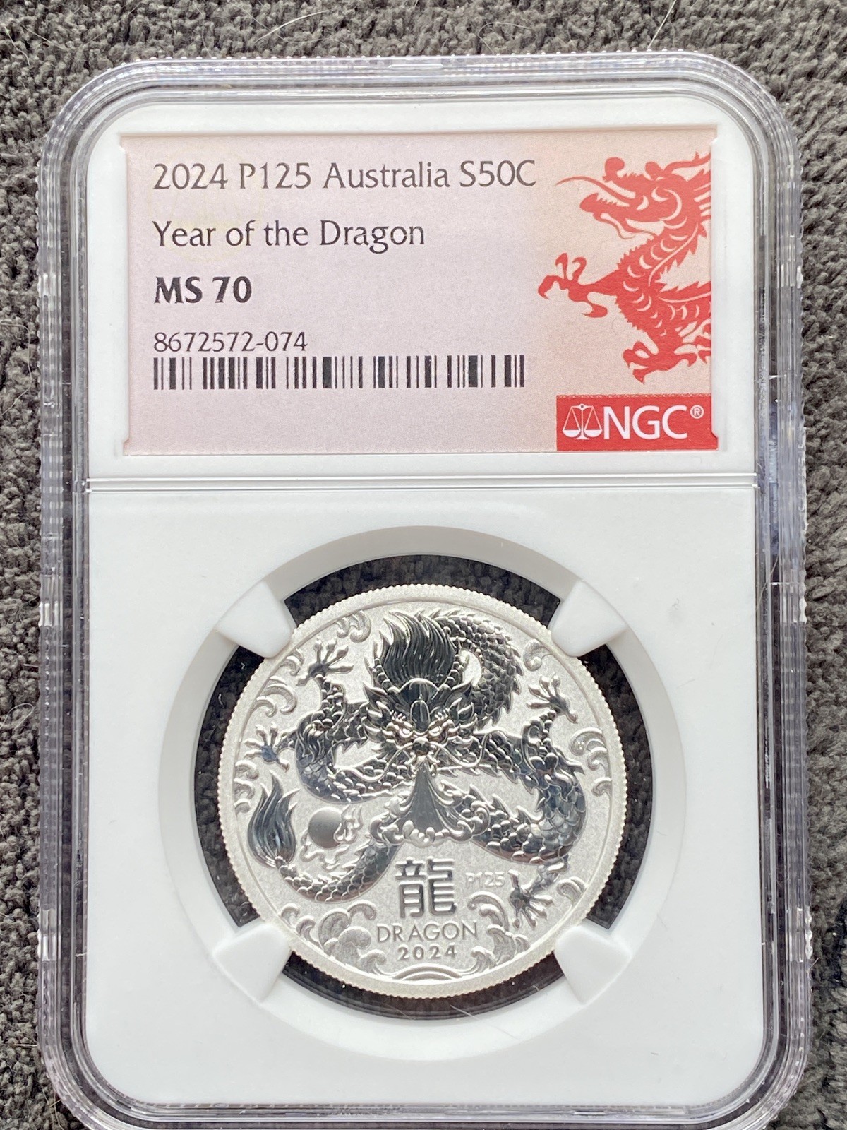 2024 2024 Australia 50 cent Year of the Dragon NGC MS-70 P125 Year of the Dragon 2024 2024 Australia 50 cent Year of the Dragon NGC MS-70 P125 Year of the Dragon