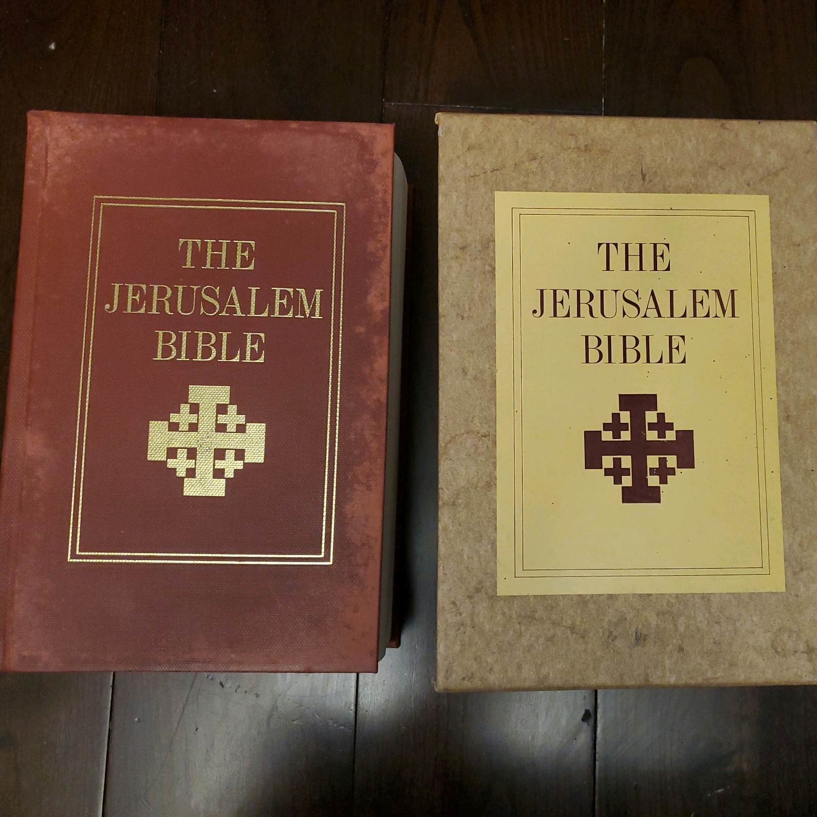 Vintage The Jerusalem Bible 1966 Doubleday Red Hardcover with Slipcase Vintage The Jerusalem Bible 1966 Doubleday Red Hardcover with Slipcase