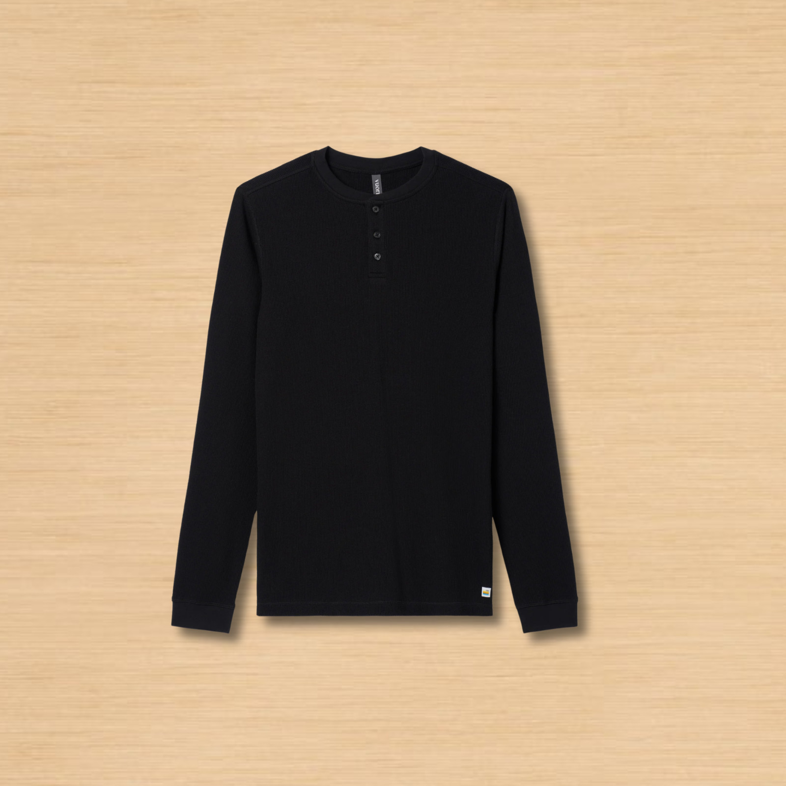 NWT Vuori Men's Waffle Henley, Black, New, Sale NWT Vuori Men's Waffle Henley, Black, New, Sale