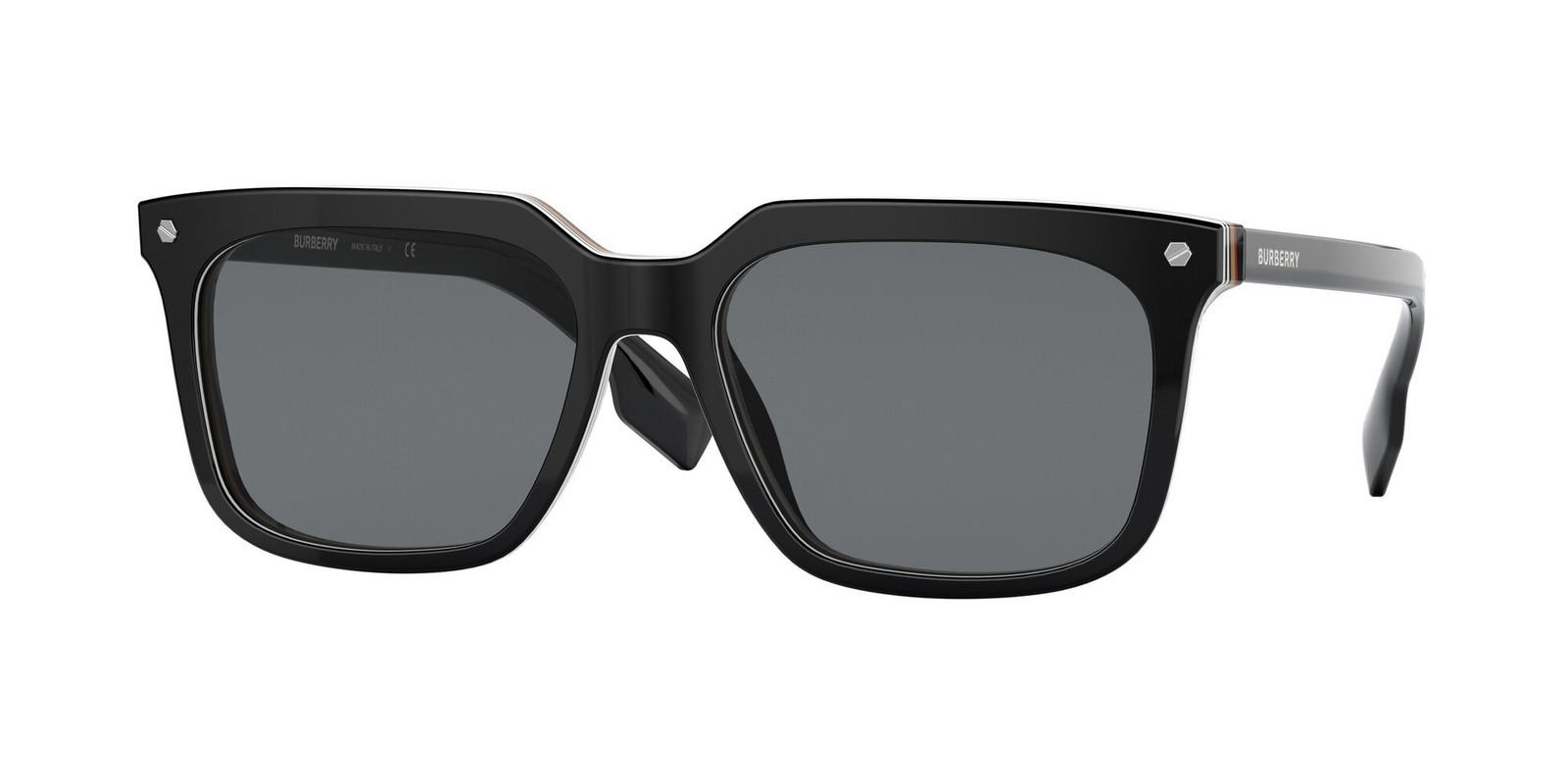 Burberry BE 4337 F Carnaby Black Dark Grey 379887 Size 56 Sunglasses