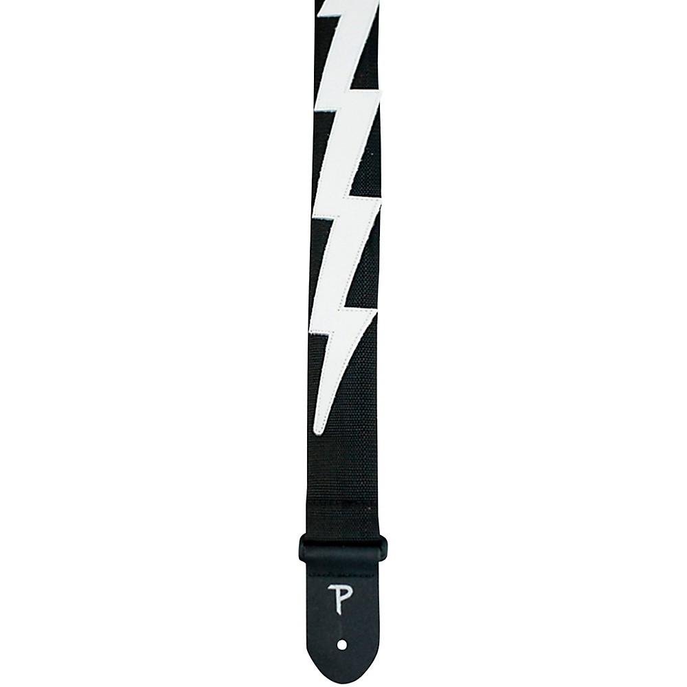 Perri\'s Lightning Bolt Nylon Guitar Strap Black 2 in.