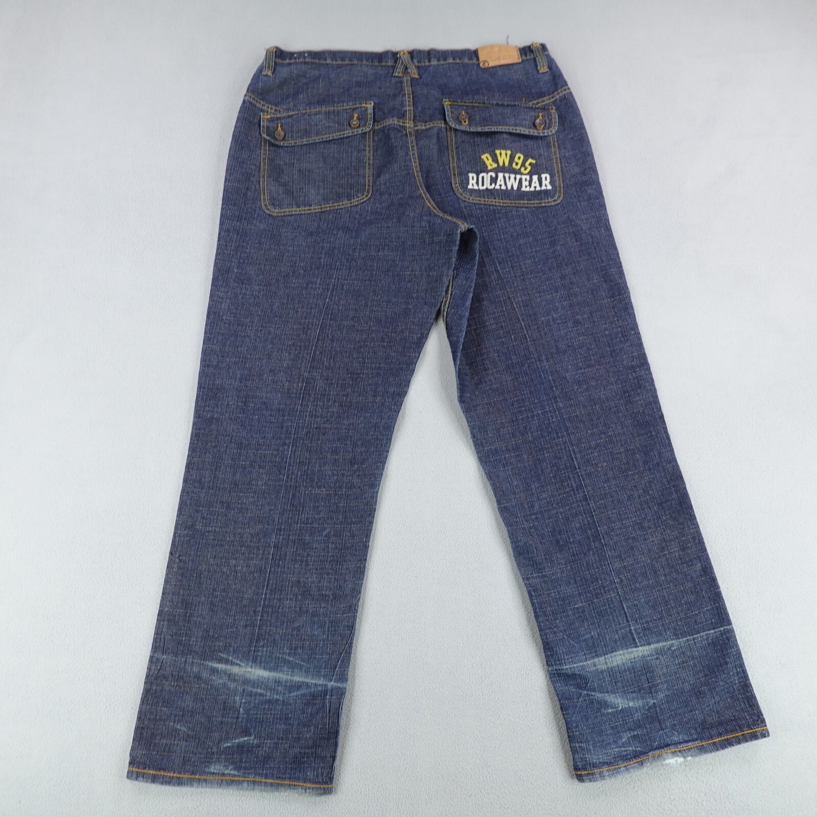 Vintage Rocawear Jeans Mens 40x34 Blue Denim Embroidered Baggy Loose Fit Y2K