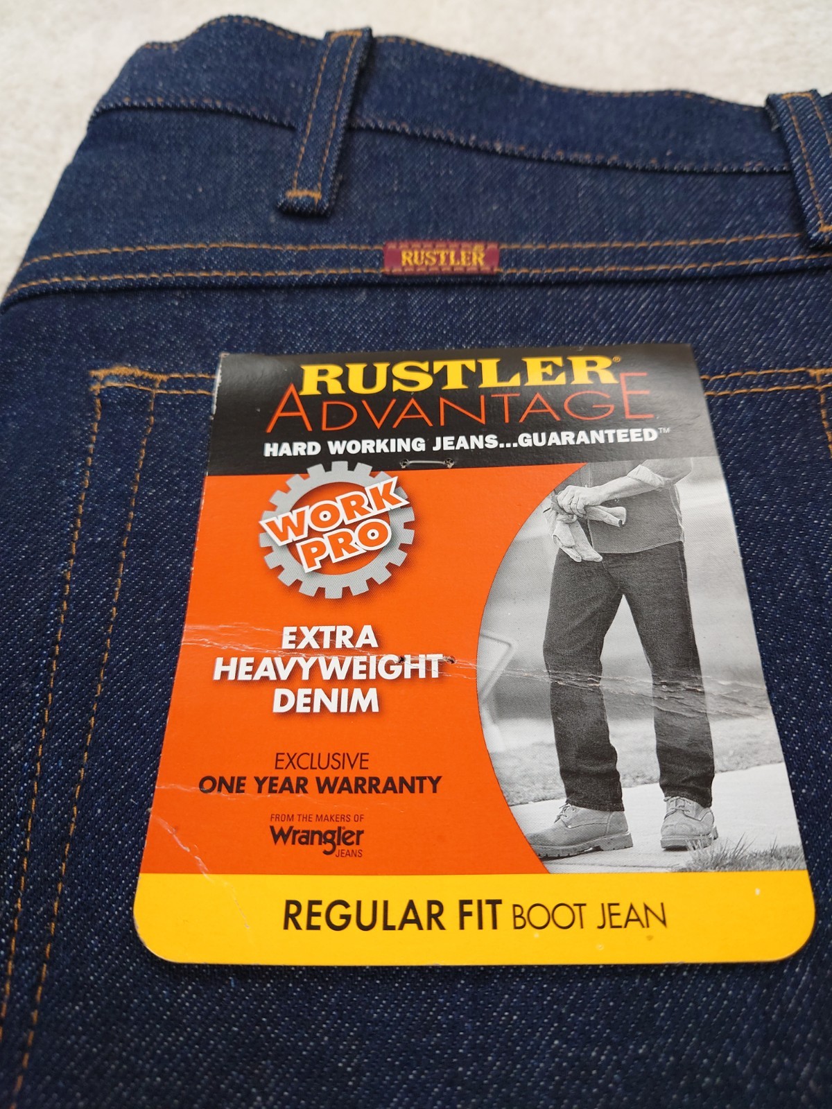 NWT Rustler Advantage Work Pro Rigid Regular Fit Boot Jean Dark Wash 40x30 NEW NWT Rustler Advantage Work Pro Rigid Regular Fit Boot Jean Dark Wash 40x30 NEW