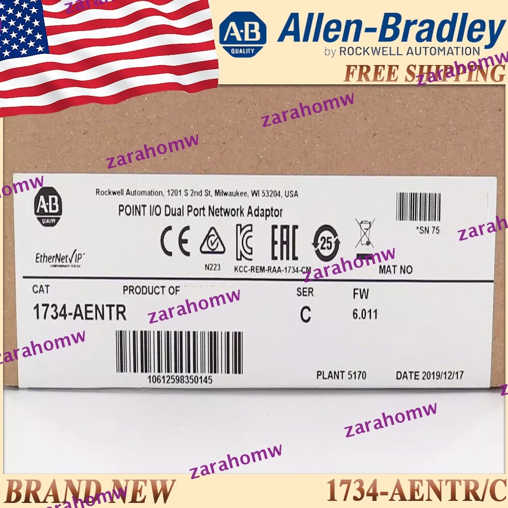 New AB 1734-AENTR/C POINT I/O Dual Port Network Adaptor  US