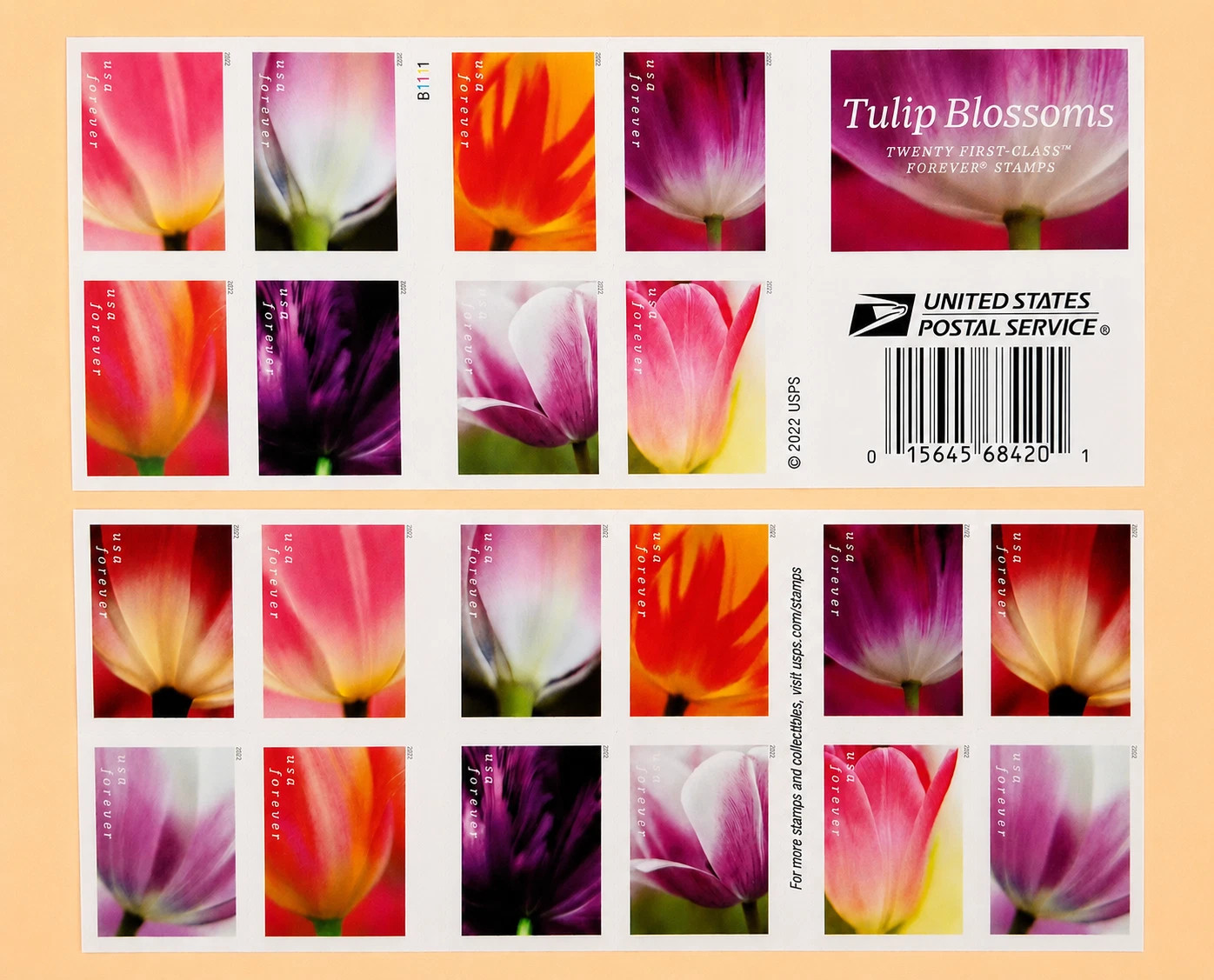 USPS 2023 Tulip Blossoms Forever Stamps MNH 5 Sheets 100