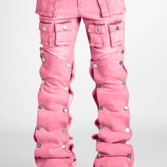 HTF Guapi French Rose Pink Custom Stacked Jeans - Size 30 HTF Guapi French Rose Pink Custom Stacked Jeans - Size 30