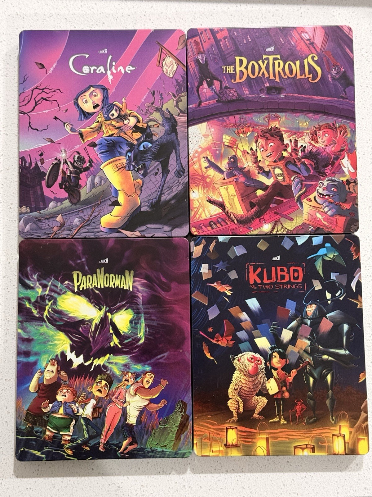 LAIKA Studios 4K UHD Steelbook SET- Coraline Kubo ParaNorman Boxtrolls Shout