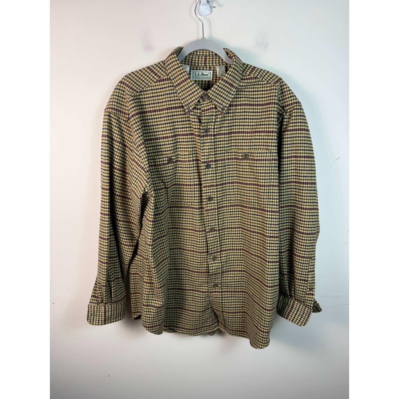 Vintage LL Bean Chamois Cloth Shirt Mens XL Plaid Heavyweight Cotton Flannel Vintage LL Bean Chamois Cloth Shirt Mens XL Plaid Heavyweight Cotton Flannel