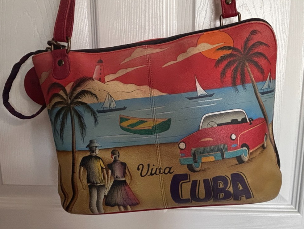 Anushka~Leather~Two-Sided~Zip Travel Organizer~Viva Cuba