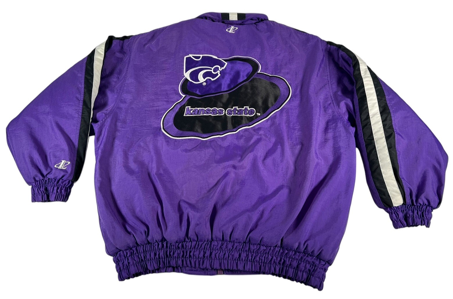 Vintage 90s Logo Athletic Kansas State Wildcats Puffer Jacket Purple Vintage 90s Logo Athletic Kansas State Wildcats Puffer Jacket Purple
