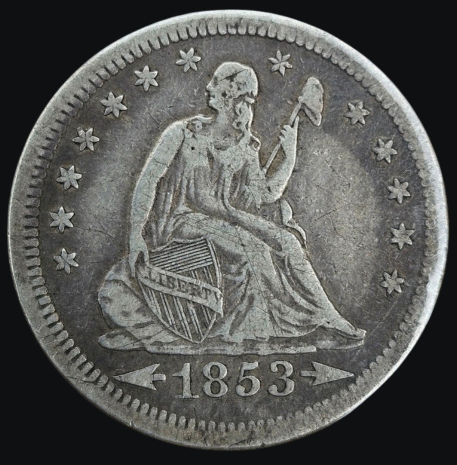 1853 Seated Liberty Quarter\