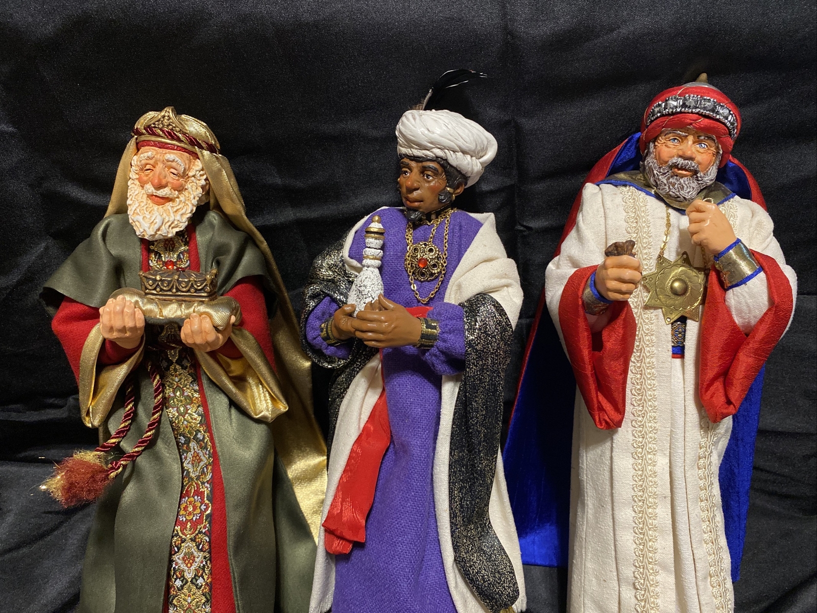 Simpich Nativity three Kings Wisemen Christmas Holiday Vintage Detail Handmade 
