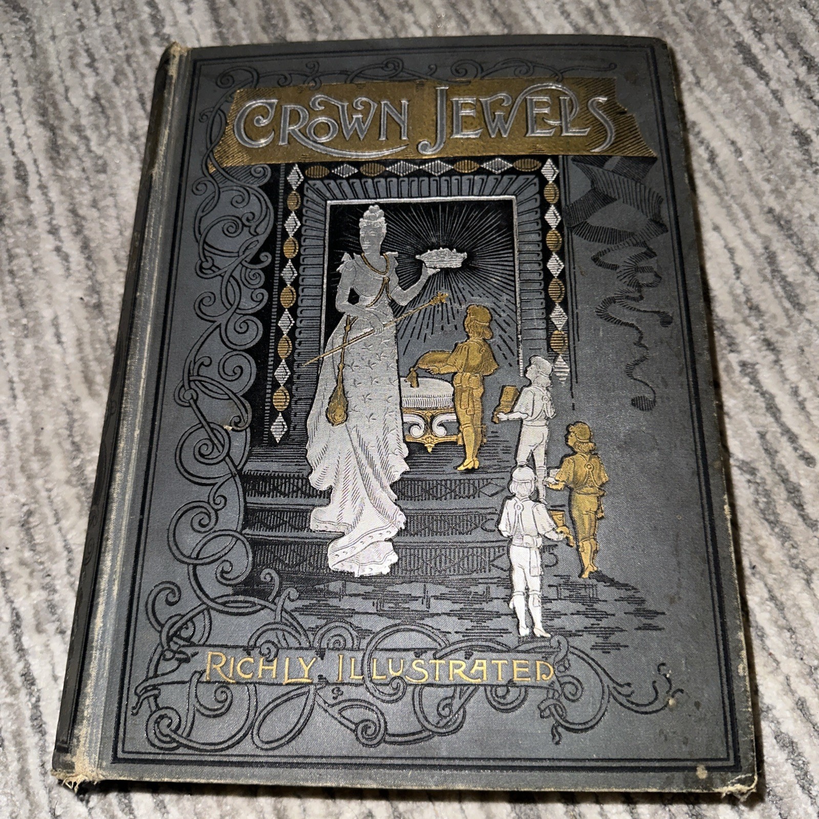 Vtg 1888 Book Crown Jewels Gems of Literature Art & Music Steel Plate Engraving Vtg 1888 Book Crown Jewels Gems of Literature Art & Music Steel Plate Engraving