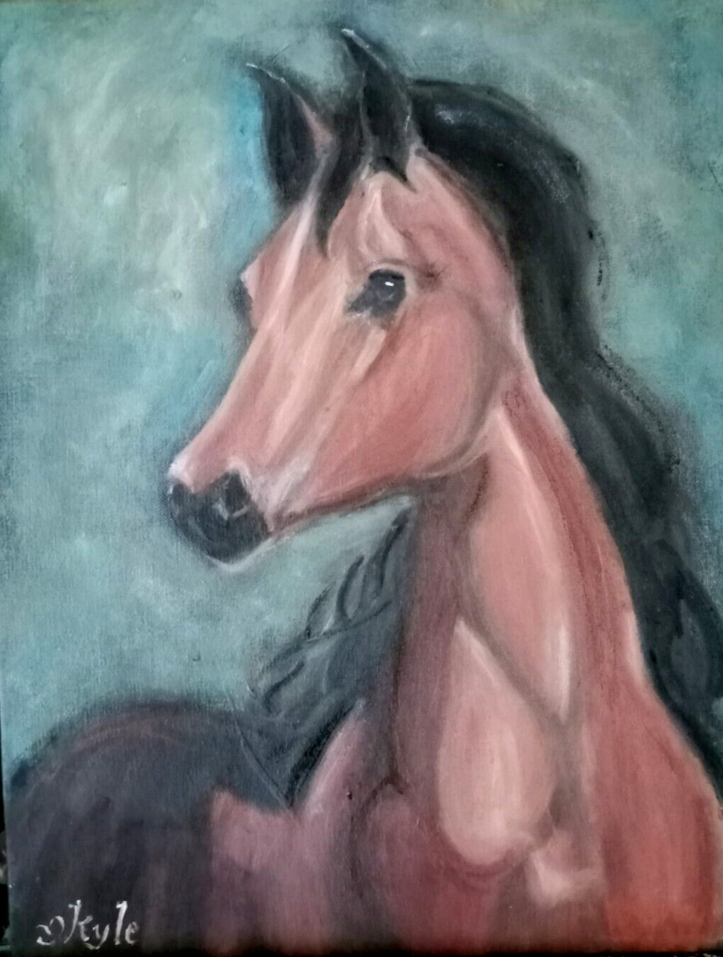 Horse Pony Oil Painting Original Handmade Canvas Panel Horse Pony Oil Painting Original Handmade Canvas Panel