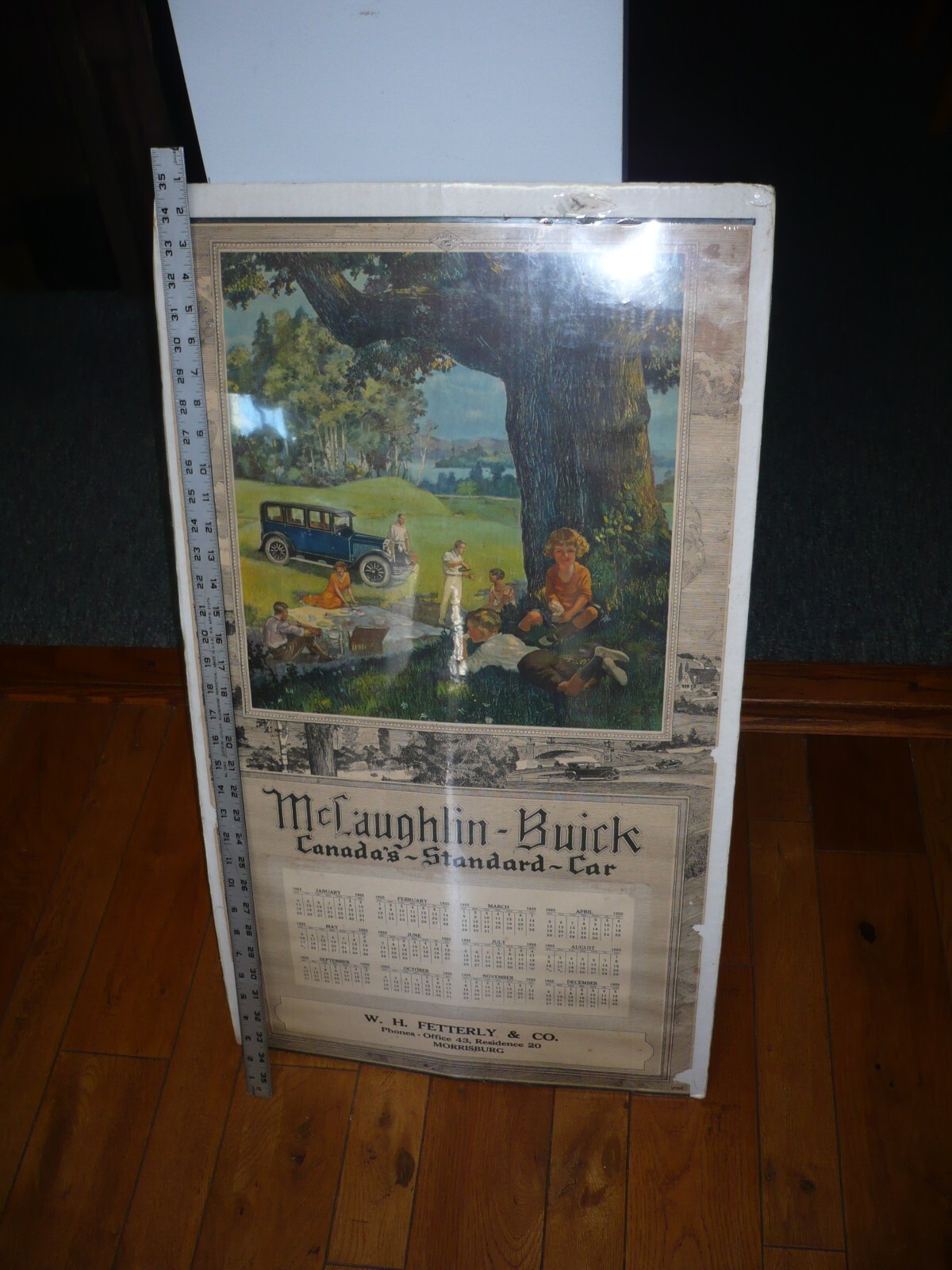 RARE 1925  McLaughlin Buick Canada  calendar fetterly and co. morrisburg