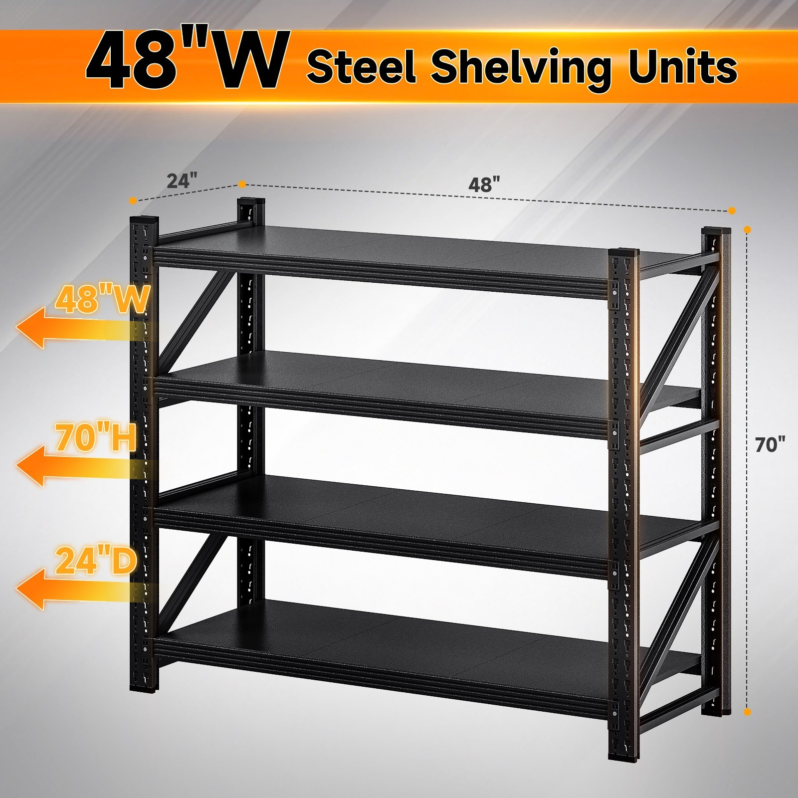 Heavy Duty Garage Shelving - 48&71\ Heavy Duty Garage Shelving - 48&71\