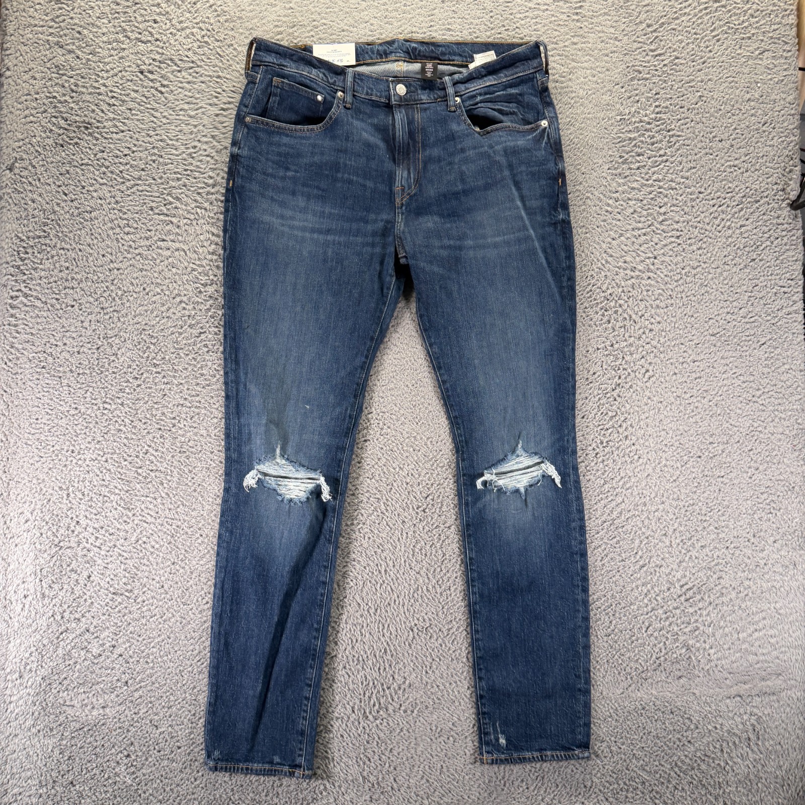 H&M &Denim Jeans Men\'s 36x32 Blue Cotton Skinny Leg Faded Distressed Stretch H&M &Denim Jeans Men\'s 36x32 Blue Cotton Skinny Leg Faded Distressed Stretch