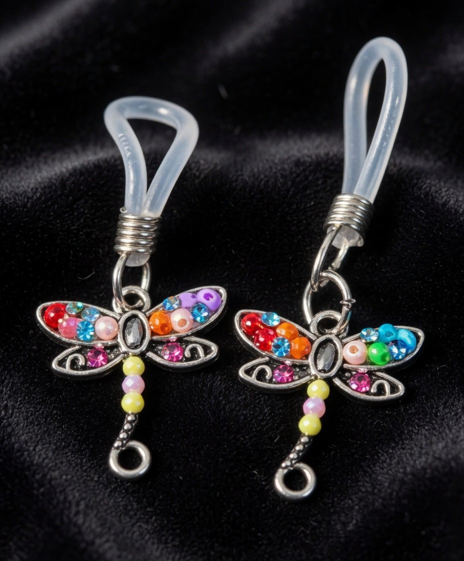 Dragonfly Non Piercing Nipple Rings Adjustable Fake Nipple Jewelry Stainless Ste