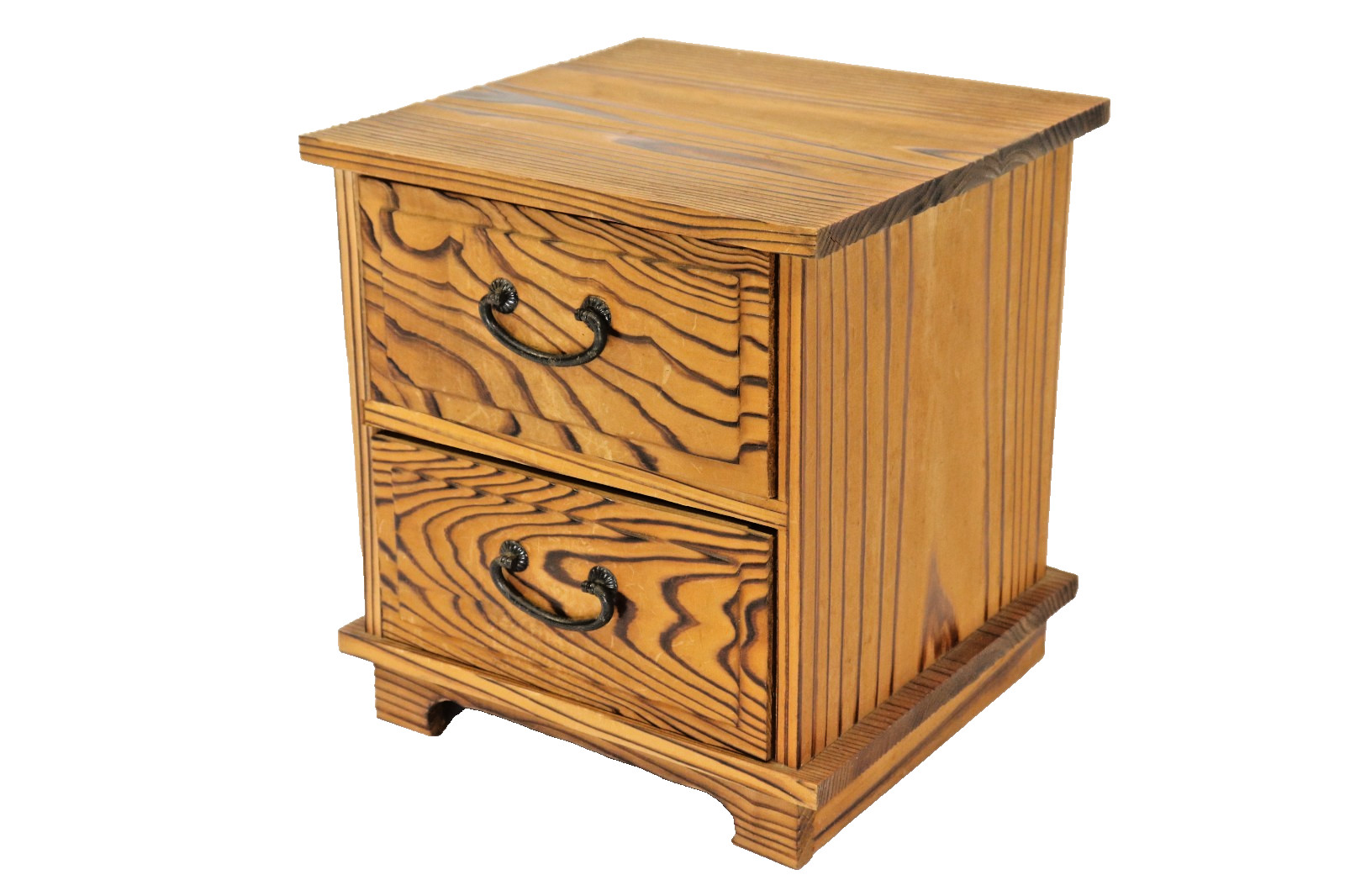 Vintage Japanese Yakisugi Cedar Small Cabinet Ko-dansu Drawers Showa 24cm