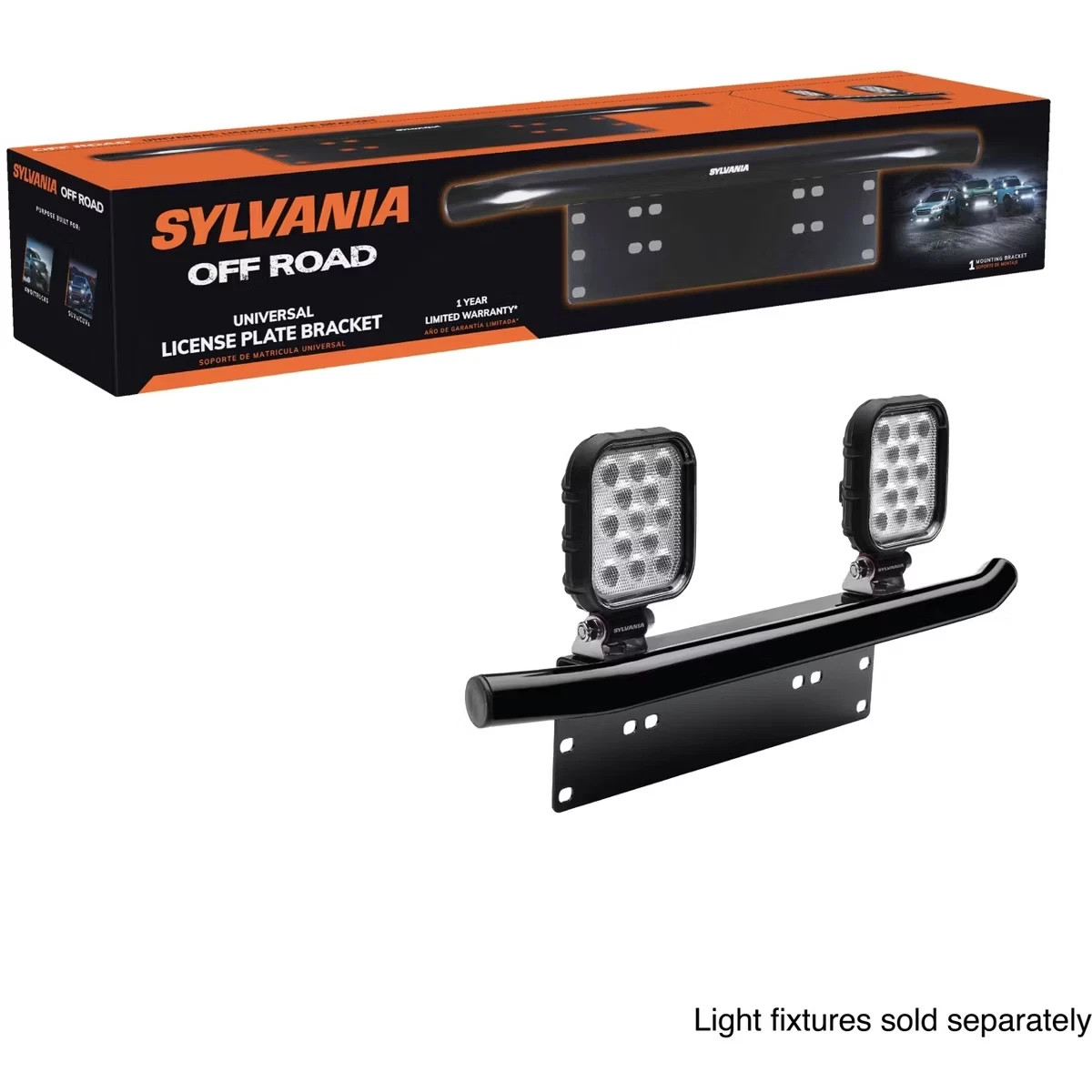 SYLVANIA Aluminum LED Light Bar License Plate Bracket No Drill New