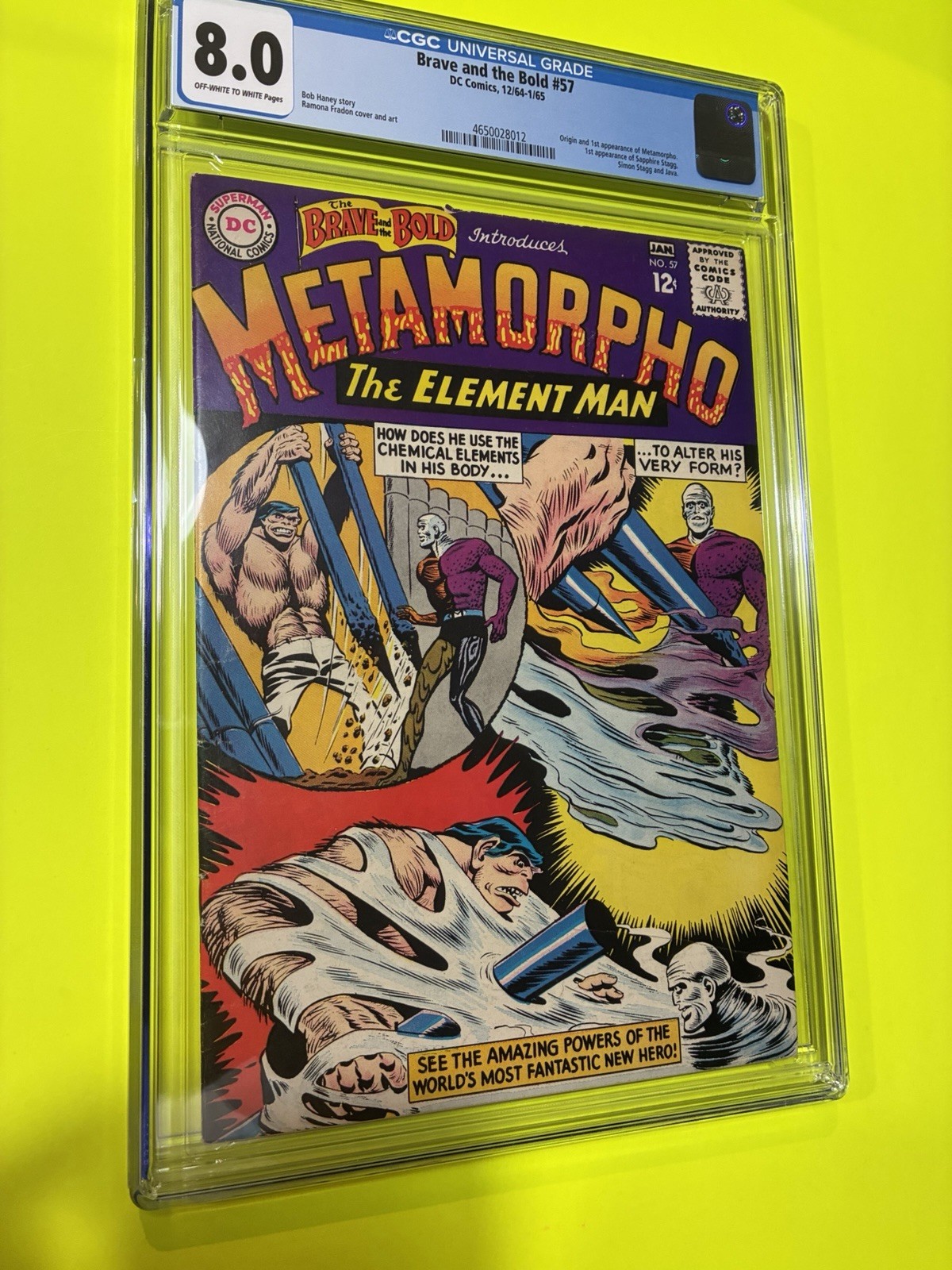 CGC 8.0 DC Comics Brave and the Bold #57 (1965) Metamorpho Element Man CGC 8.0 DC Comics Brave and the Bold #57 (1965) Metamorpho Element Man