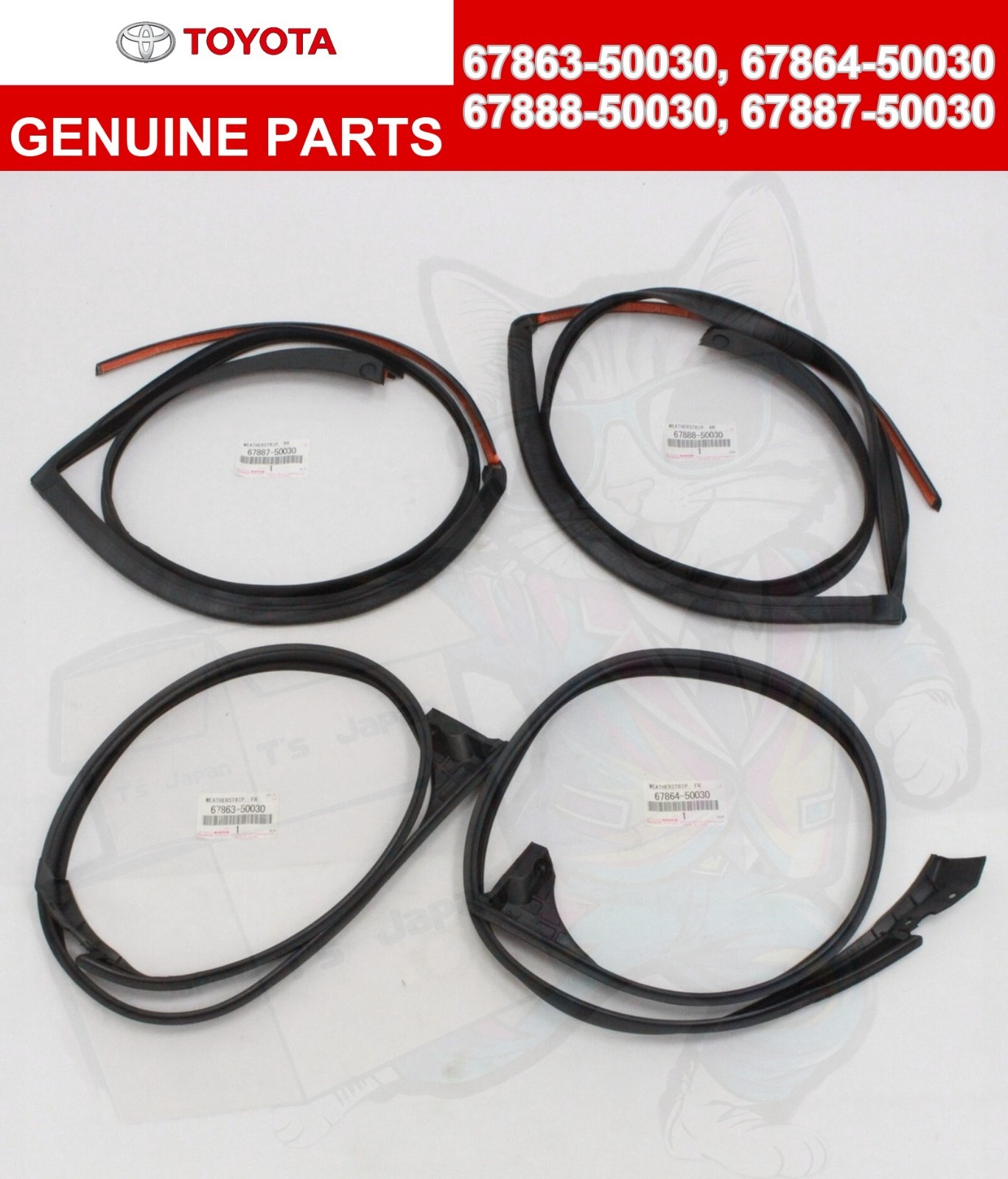 TOYOTA Crip SET OEM LEXUS 01-06 LS430 Front Door Upper / Rear Door Weatherstrip