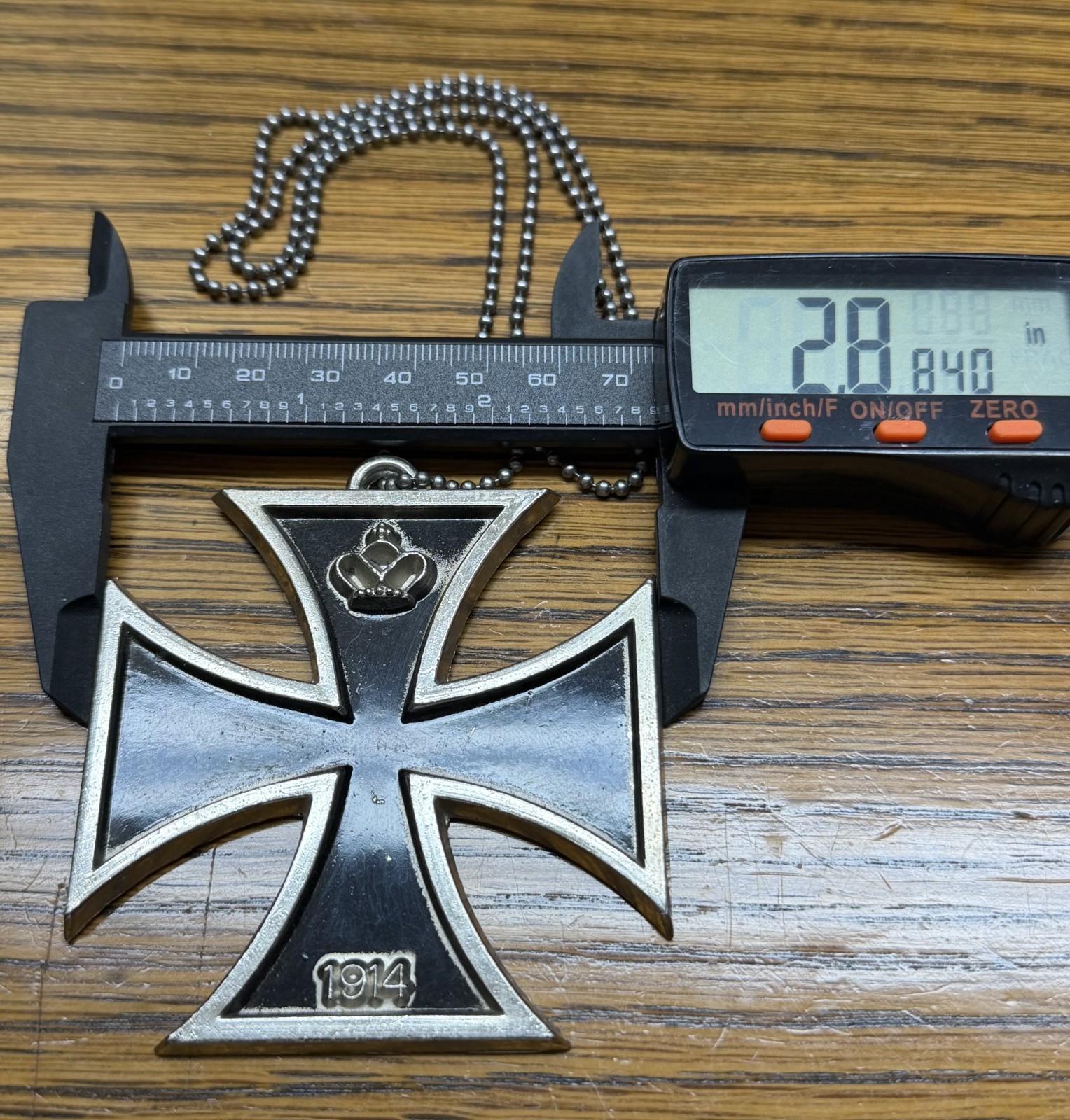 Vintage 1960’s 1914 Surfer Maltese Cross Necklace Biker Iron Cross Japan