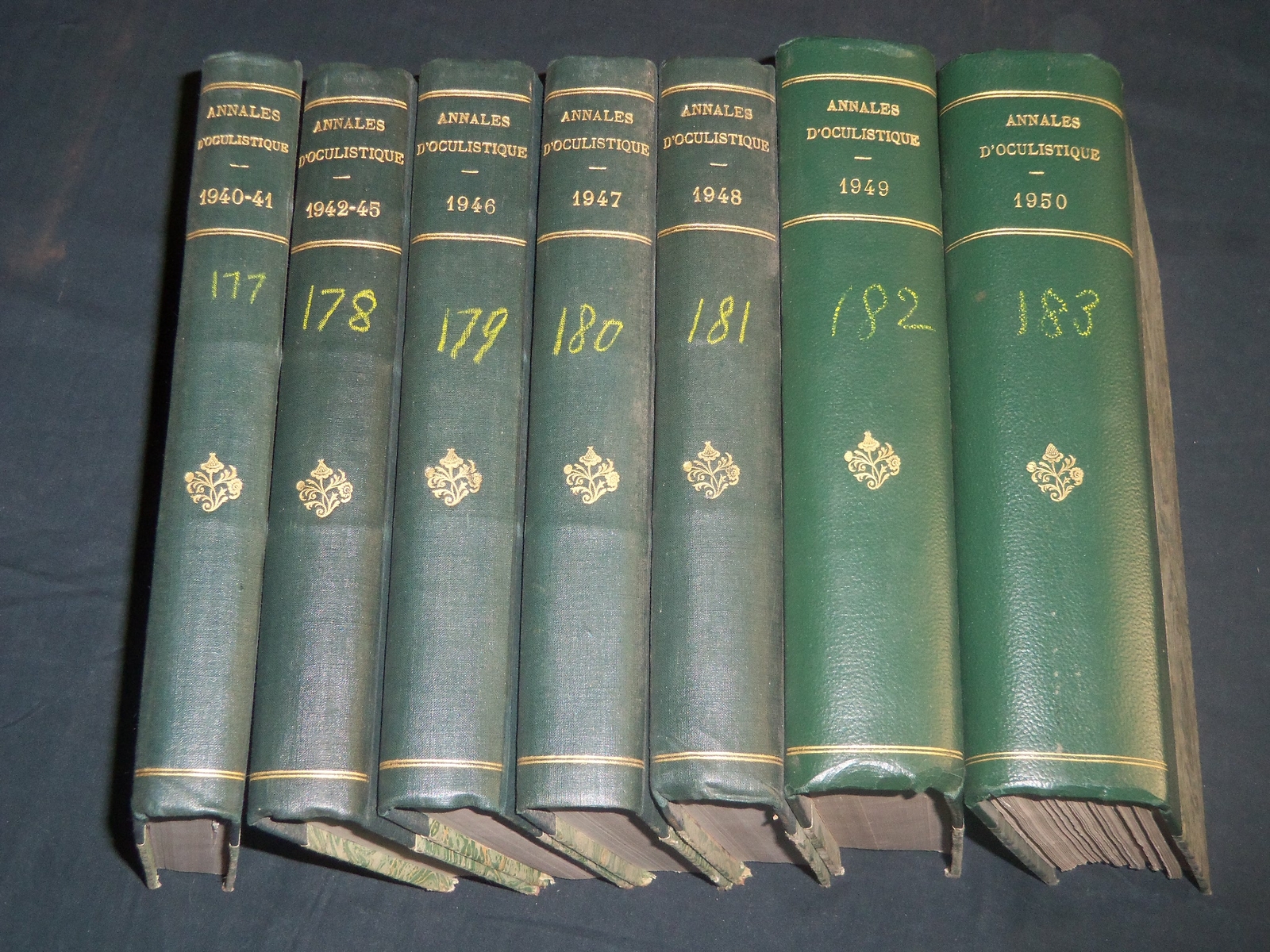 1940-1950 ANNALES D'OCULISTIQUE FRENCH VOLUMES LOT OF 7 - NICE PLATES - R 25