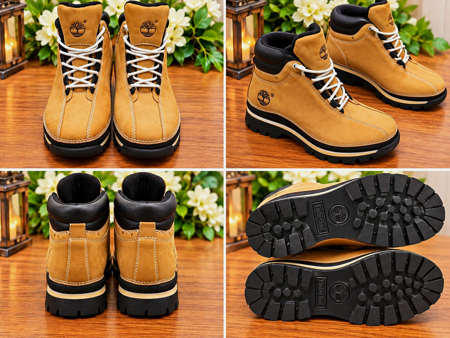 Timberland Men’s Wheat Leather Hiker Ankle Boots Lace-Up Round Toe 7 M