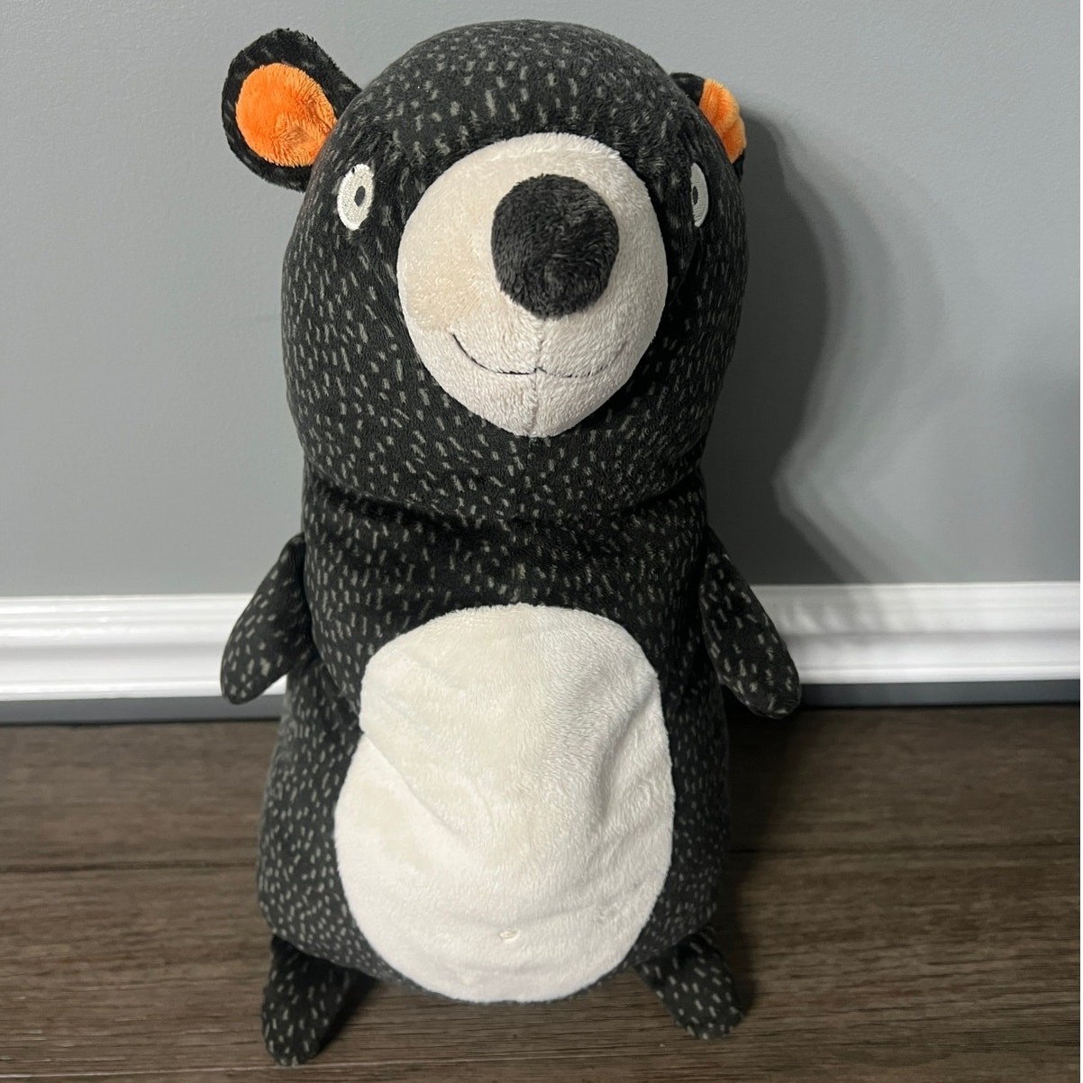 Pillowfort Forest Bear Plush Black Gray Stuffed Throw Pillow Target