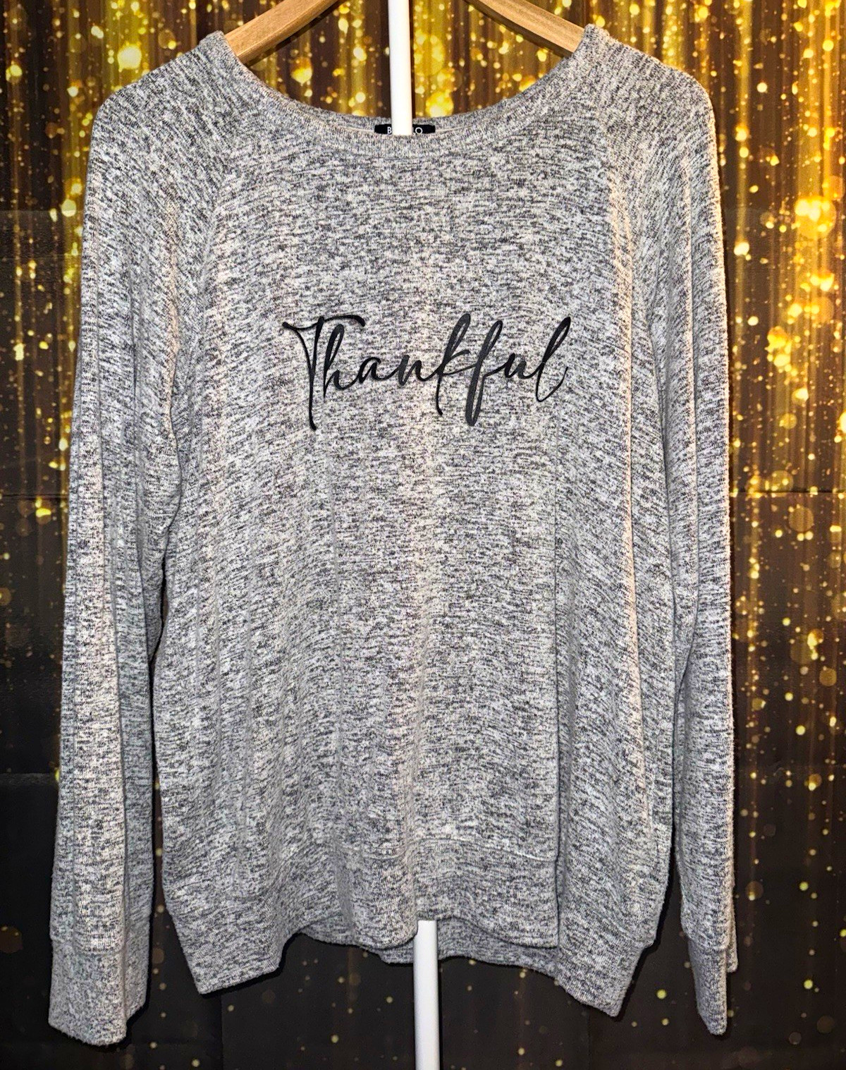 Buffalo David Bitton Women\'s M Crew Neck Long Sleeve Knit Pullover Sweater Gray