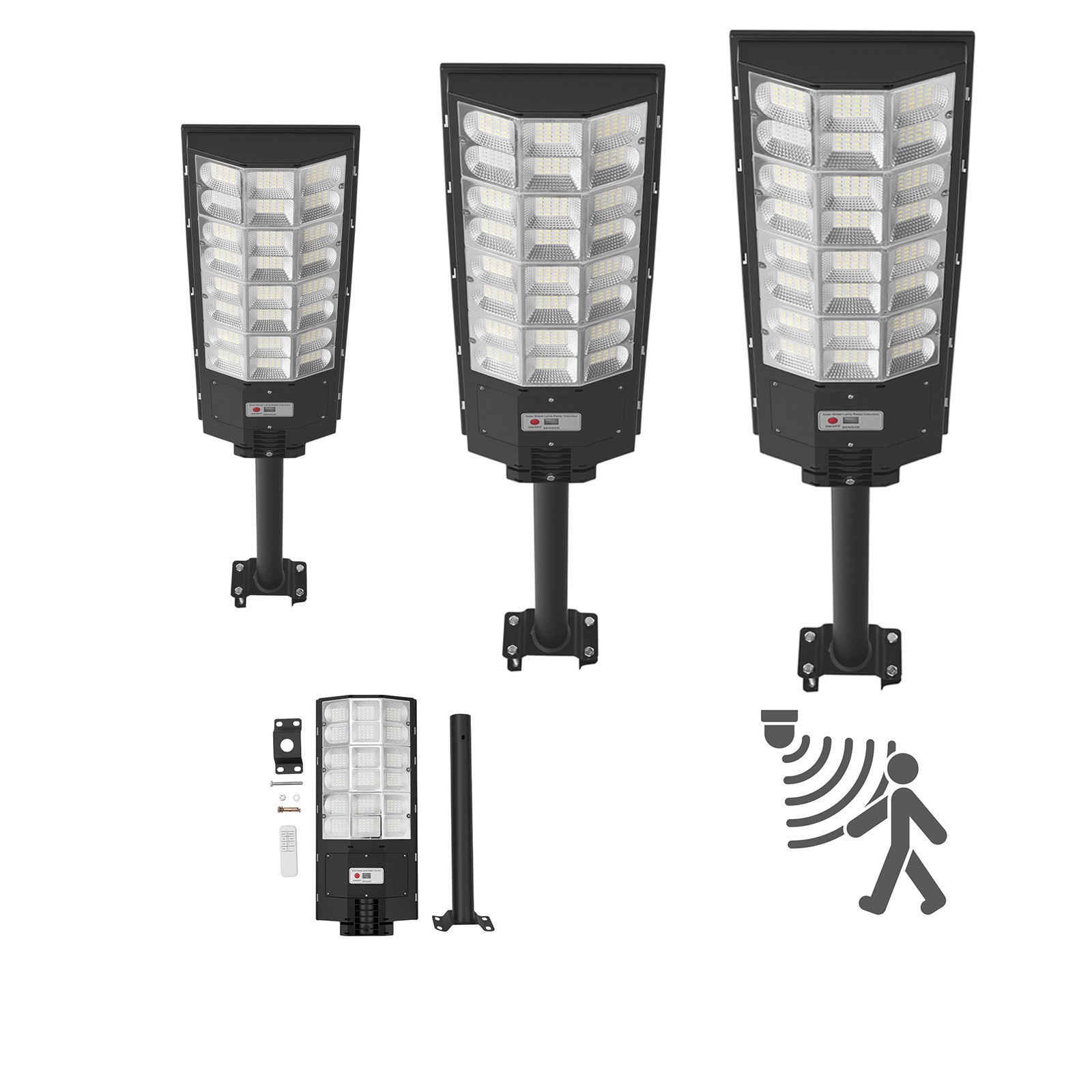 Uimoso 8000W Solar Street Lights Outdoor 450000LM LED Lights Dusk to Dawn of 3