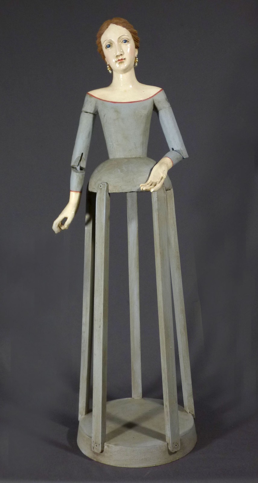 Vintage Santos Caged Doll Articulated Arms Wood 28” Tall Vintage Santos Caged Doll Articulated Arms Wood 28” Tall