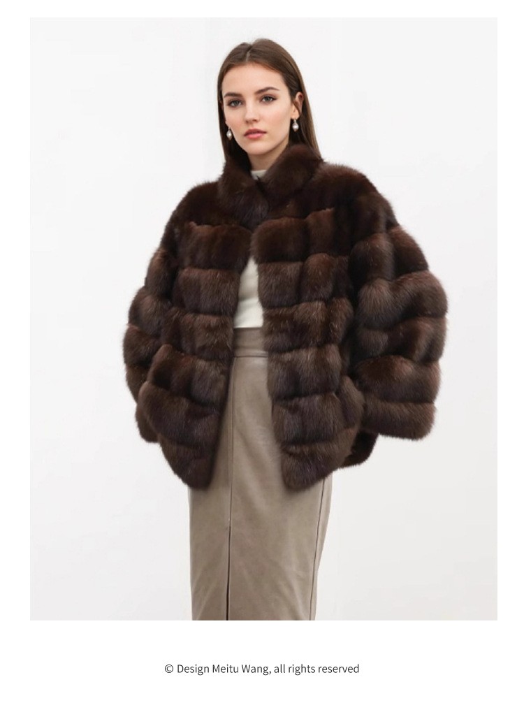 Luxury Winter Women Real Mink Fur Coat New Fur Coat Winter Mink Fur Warm Jacket