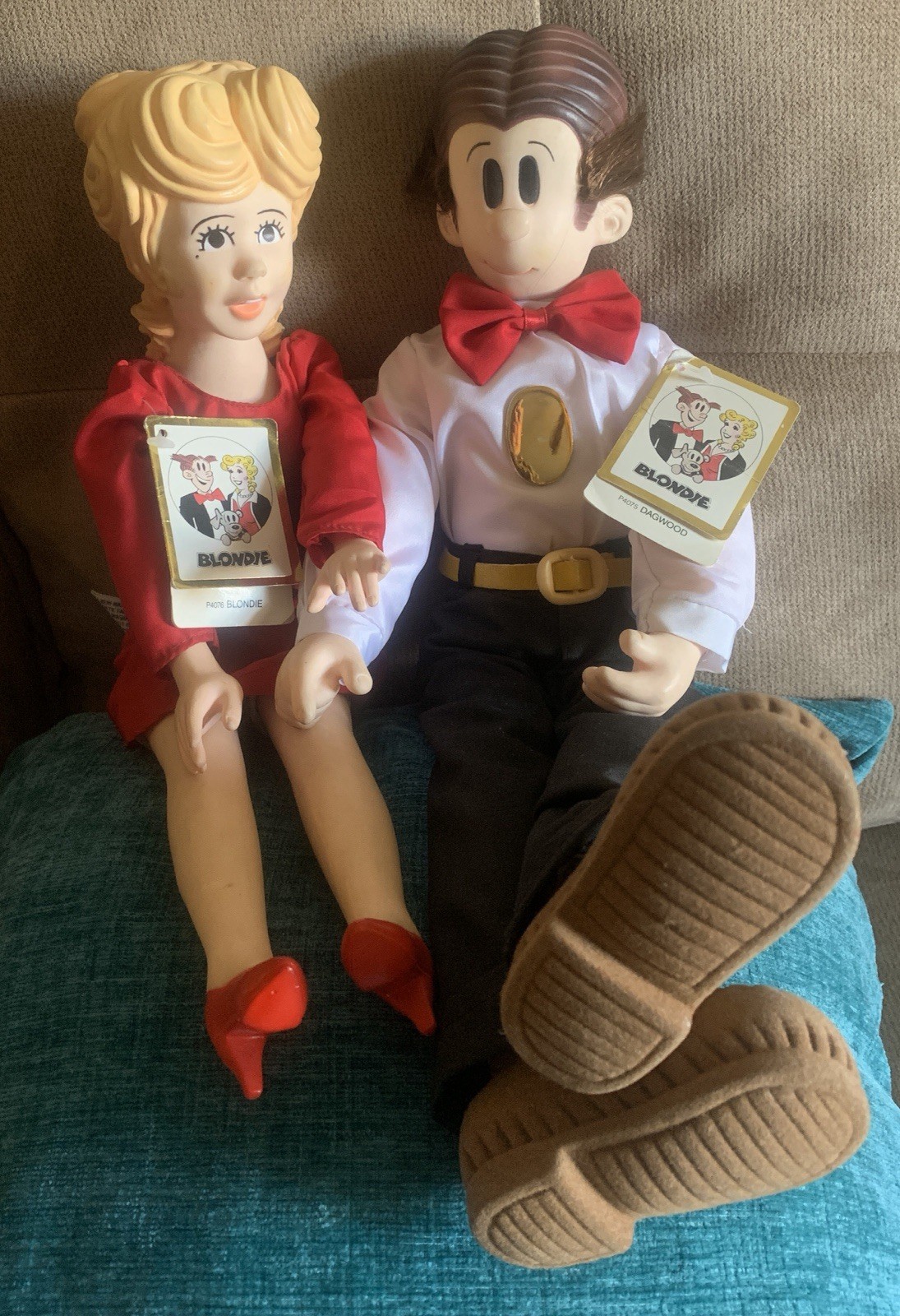 Vintage 1986 Syndicate Blondie and Dagwood 18” Dolls by Presents-Original Tags