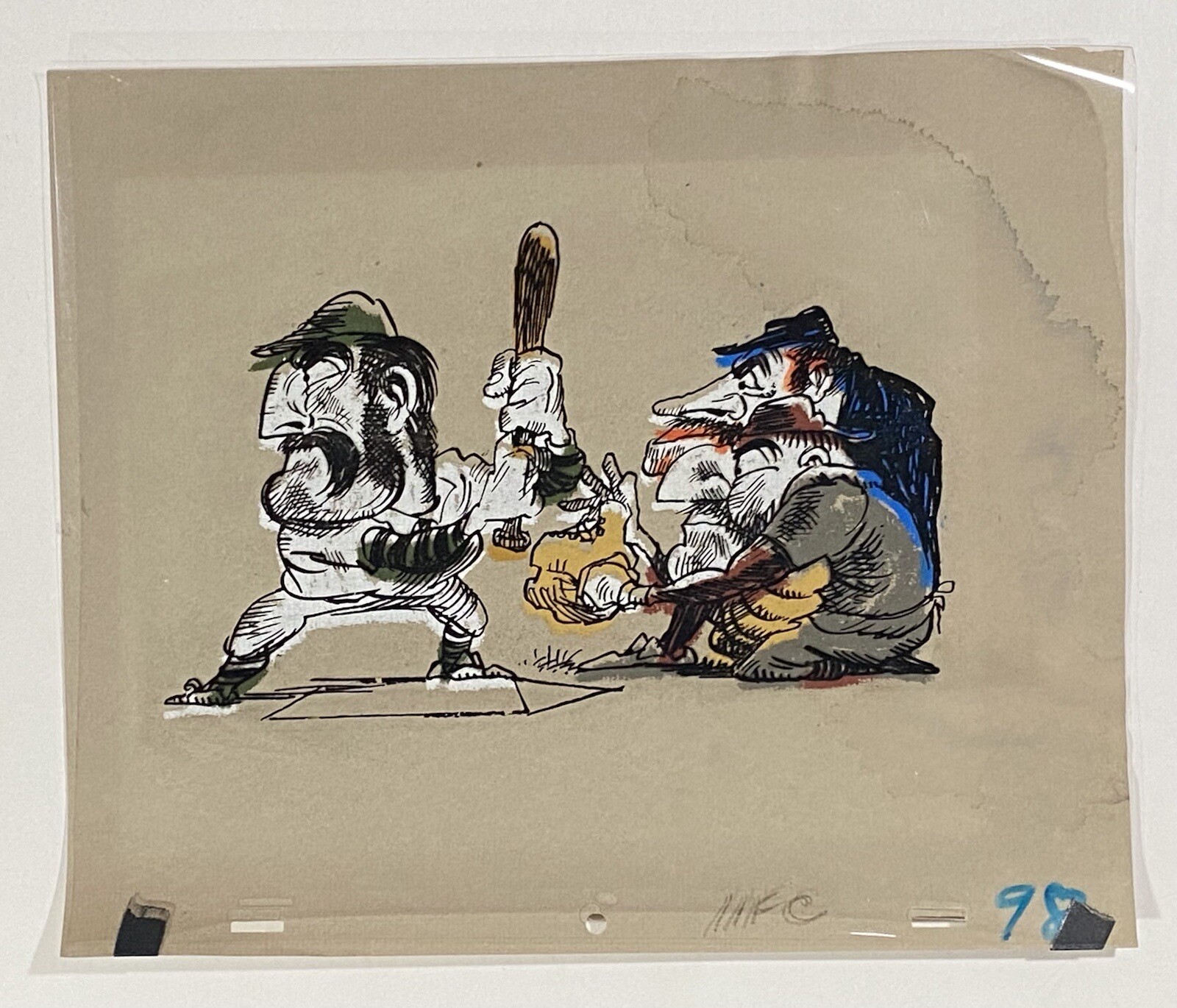 Casey At The Bat Pastel Animation Cel Rare Casey At The Bat Pastel Animation Cel Rare
