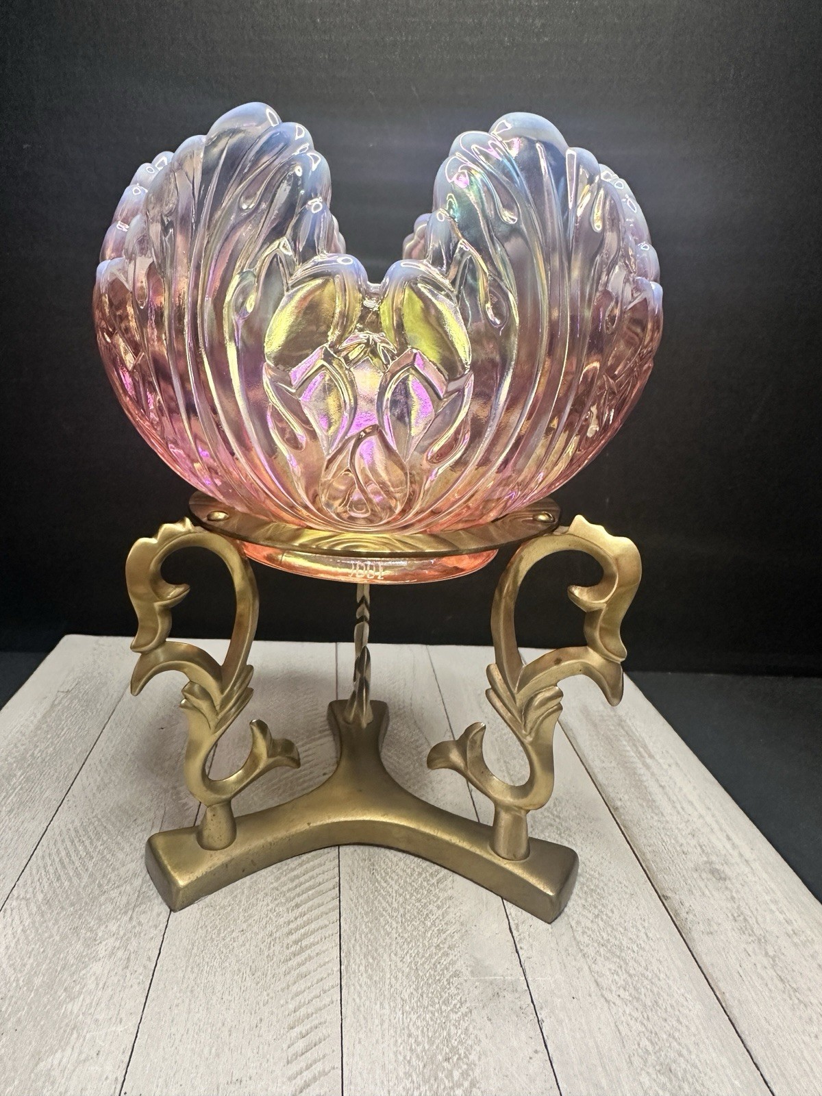 Fenton Signature Series Empress Lotus Pink Champagne Sig Mike Fenton 2001 Fenton Signature Series Empress Lotus Pink Champagne Sig Mike Fenton 2001