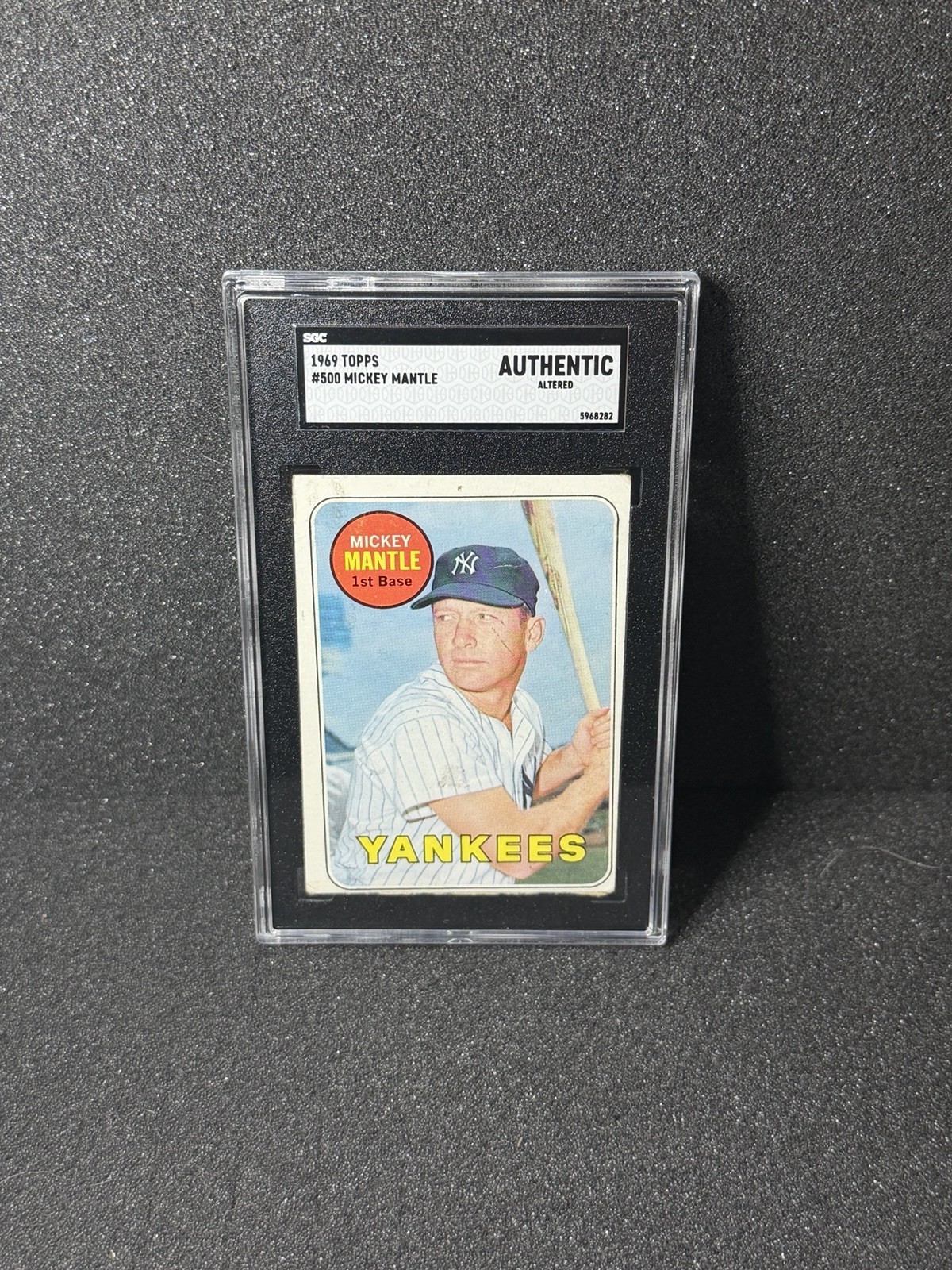 1969 Topps #500 Mickey Mantle Last Name in Yellow (SGC Authentic Altered) 1969 Topps #500 Mickey Mantle Last Name in Yellow (SGC Authentic Altered)