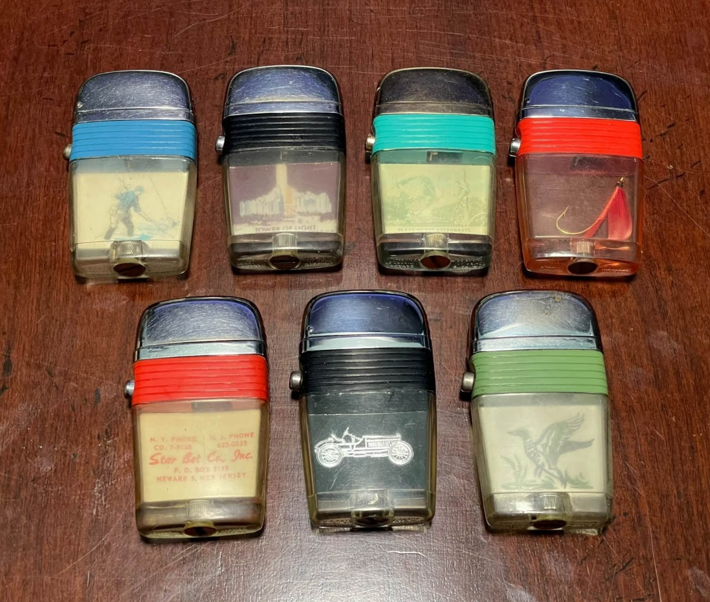 Lot of SEVEN (7) Vintage Scripto Lighters. Two - New York World’s Fair 1964-62