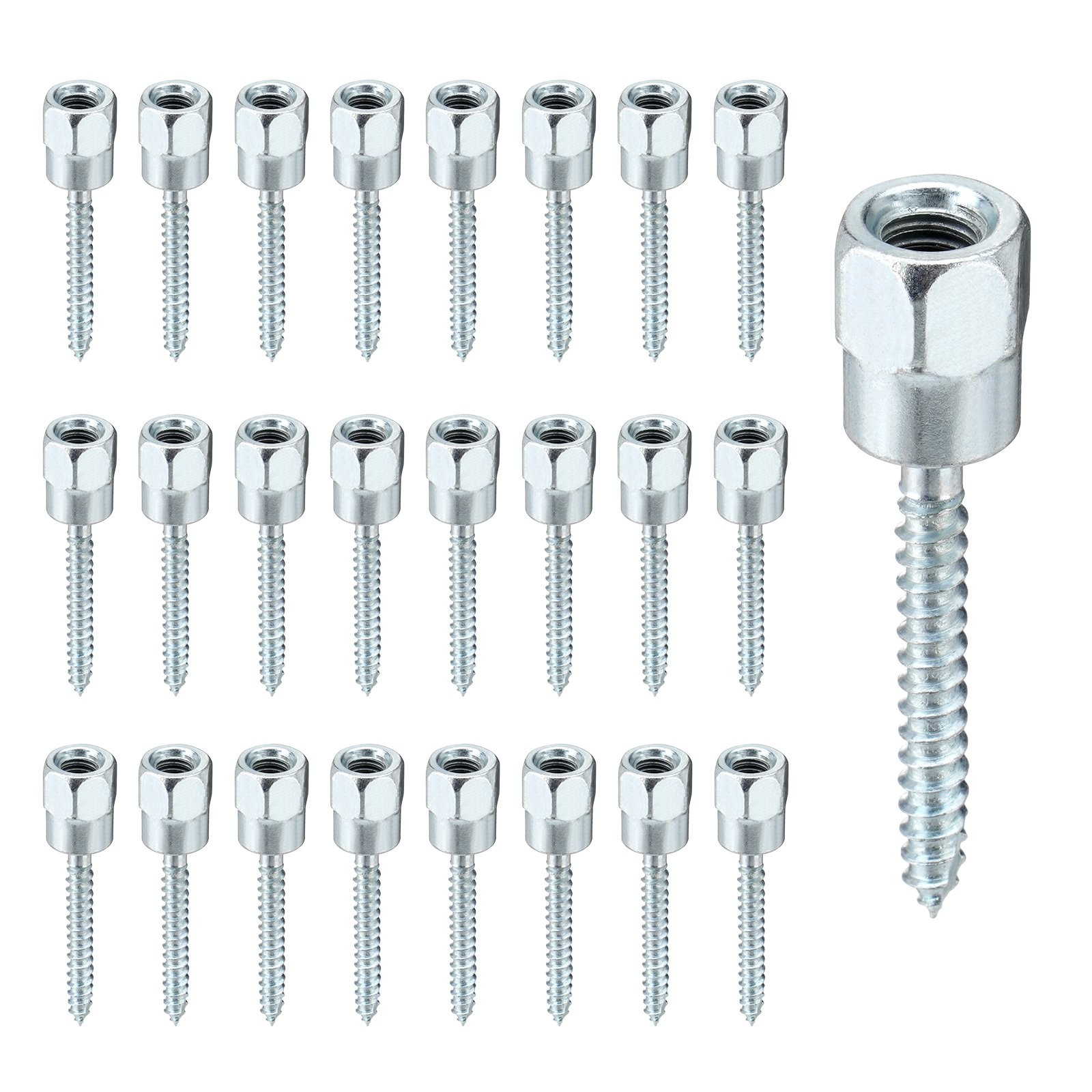 25/50/100PCS Vertical Rod Anchor Screw 3/8 Inch Wood Threaded Fitting Galvanized 25/50/100PCS Vertical Rod Anchor Screw 3/8 Inch Wood Threaded Fitting Galvanized