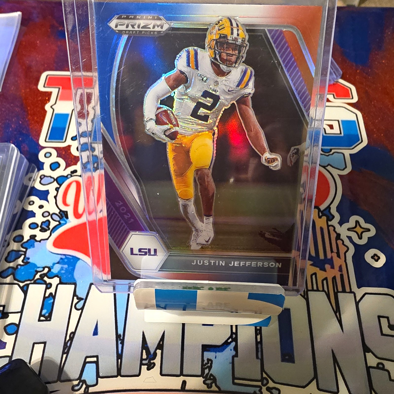 Panini 2021 Prizm Draft Picks Justin Jefferson LSU [Red White & Blue]Refractor