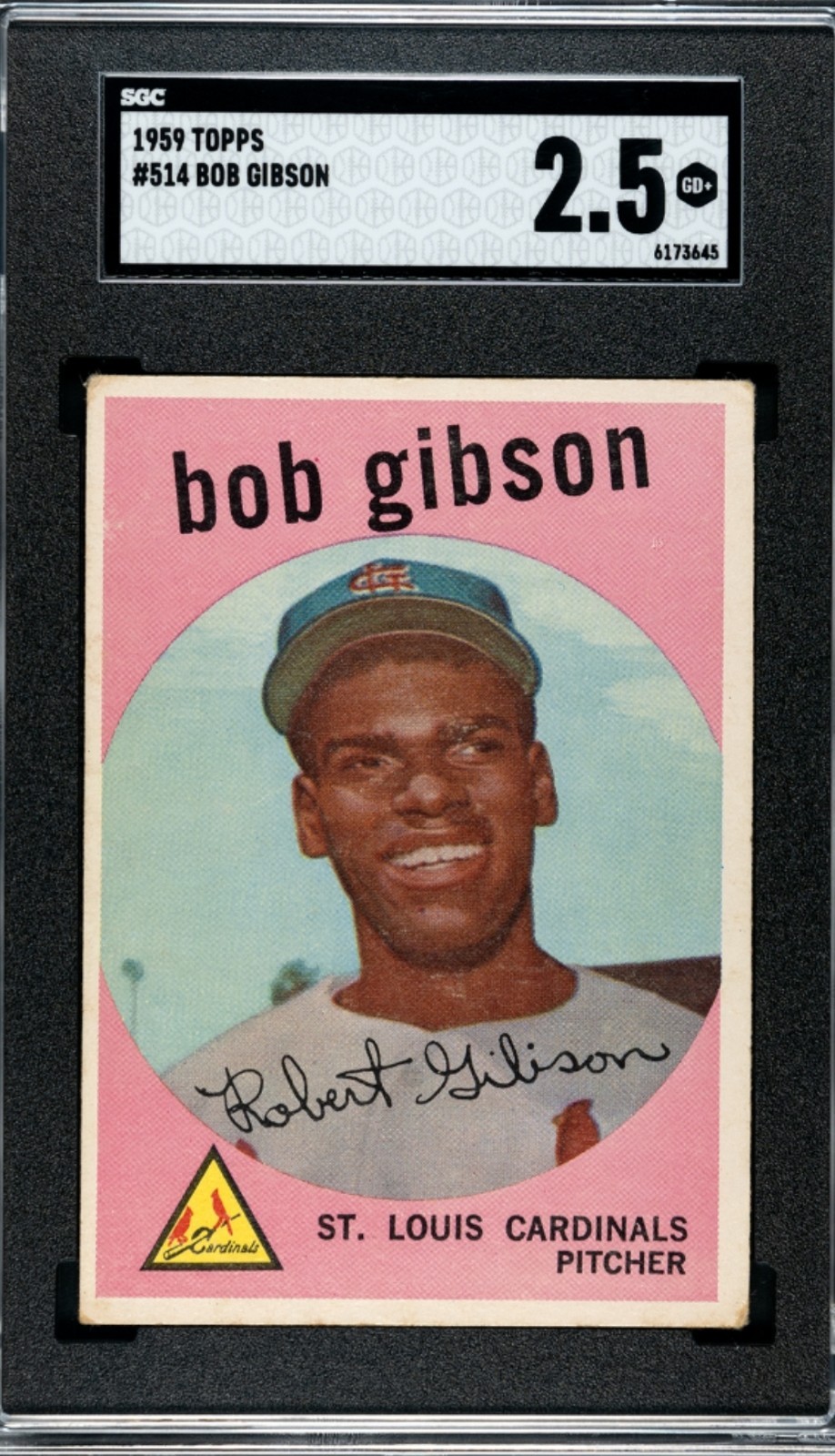1959 Topps Bob Gibson High # SP Rookie #514 SGC 2.5 HOF (RC)
