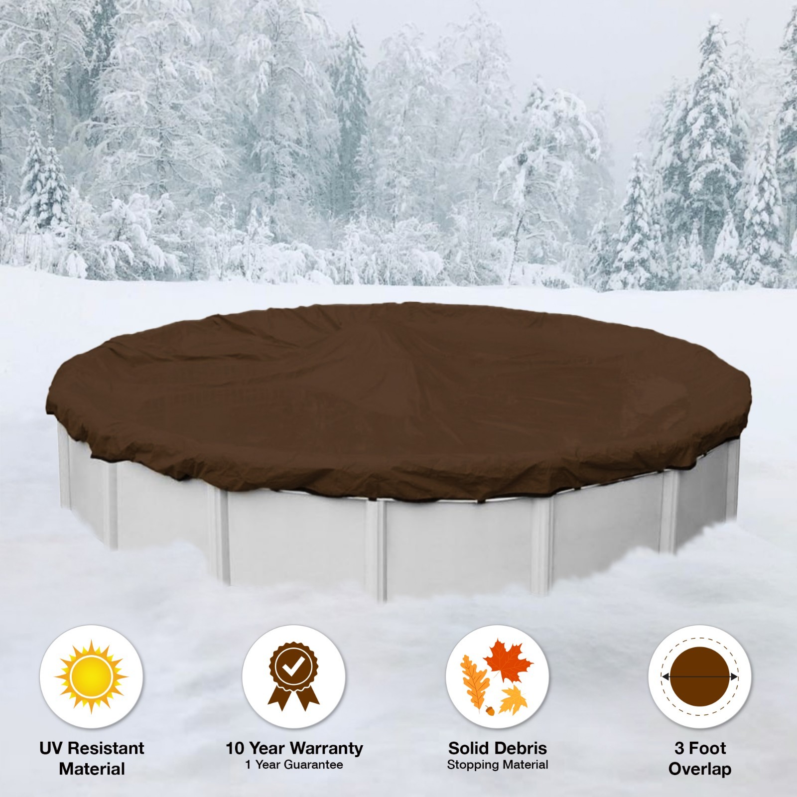 24' Round Above Ground Winter Swimming Pool Solid Cover 10 Yr Warranty solid 24' Round Above Ground Winter Swimming Pool Solid Cover 10 Yr Warranty solid