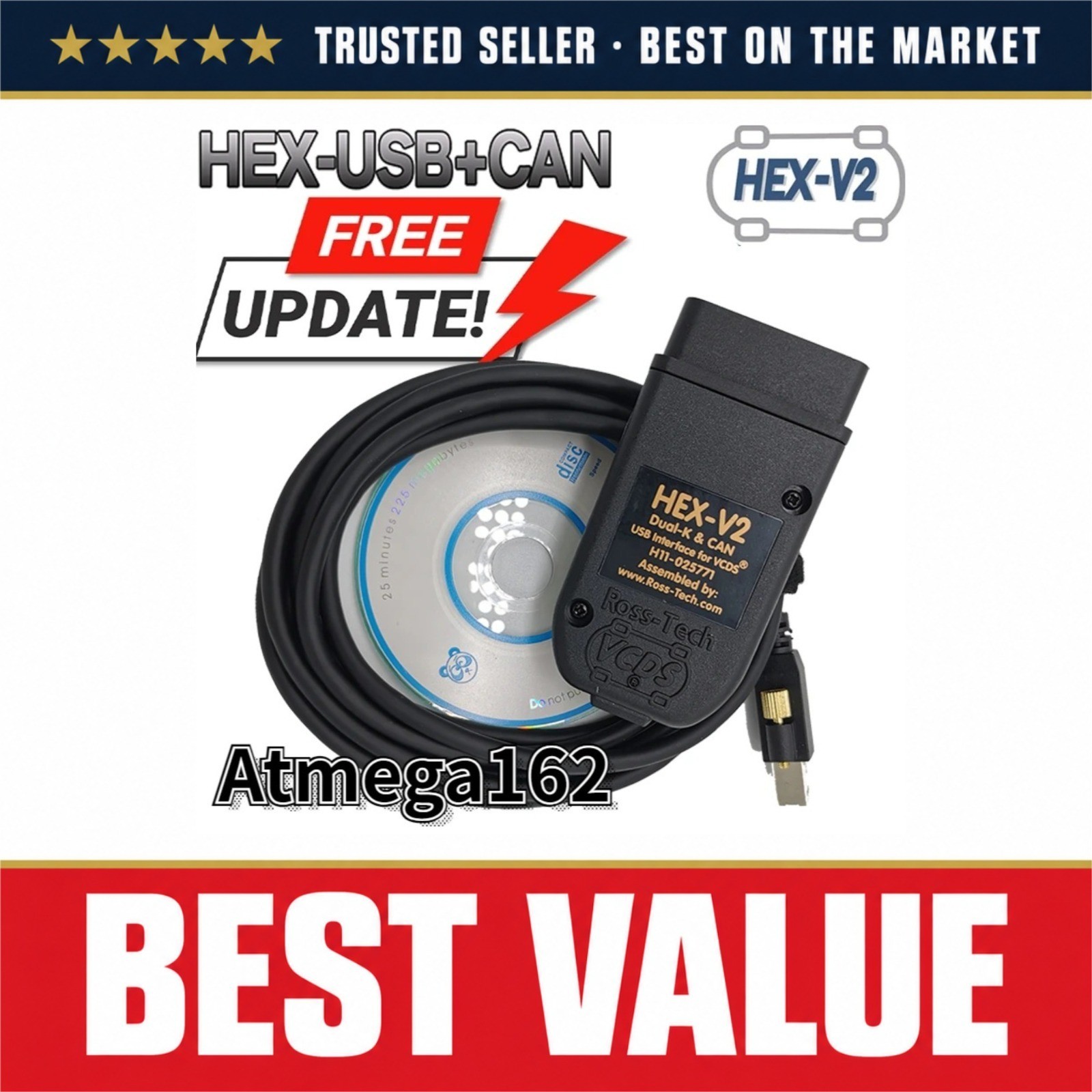 WESHEU VCDS HEX V2 VAG COM OBD2 Diagnostic Cable Scanner Tool for Audi VW Skoda WESHEU VCDS HEX V2 VAG COM OBD2 Diagnostic Cable Scanner Tool for Audi VW Skoda