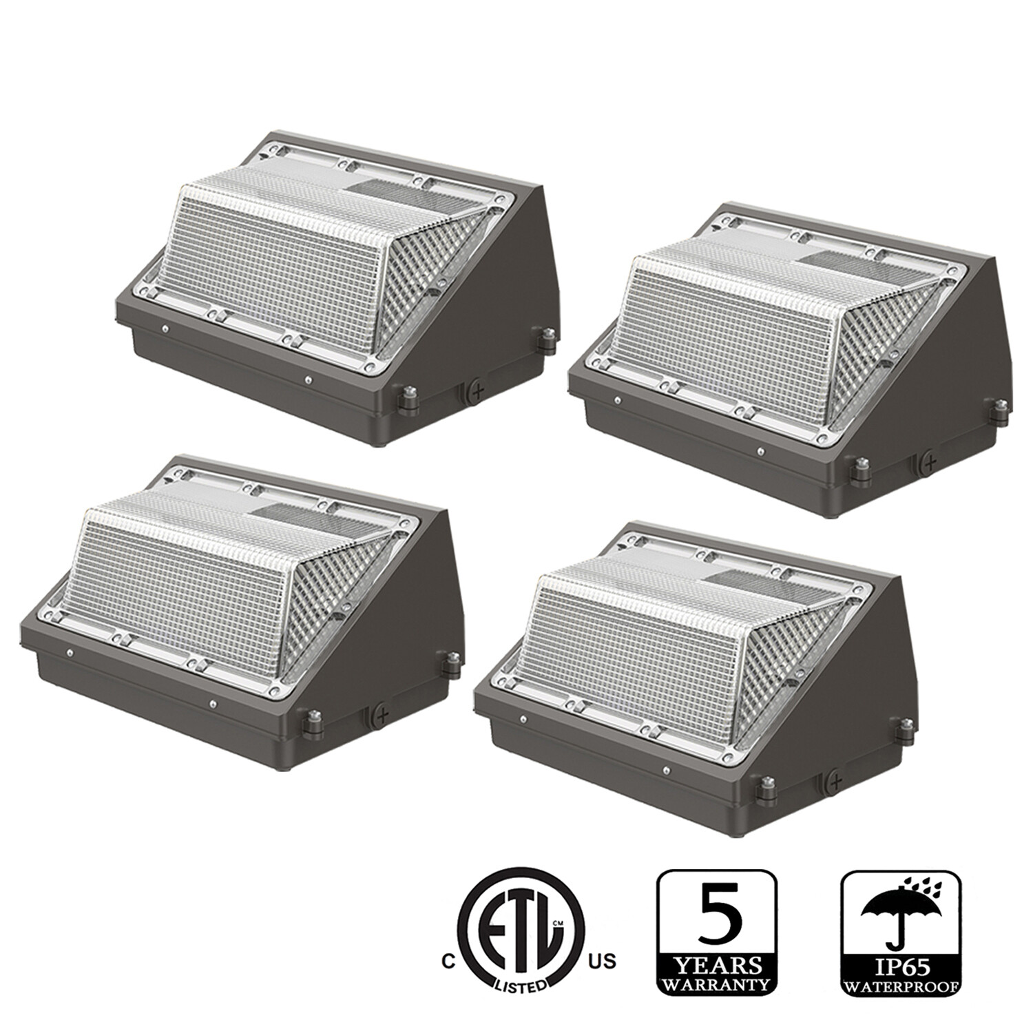 4 Pcs LED Wall Pack Light 120W Dusk to Dawn Commercial Industrial Outdoor Light