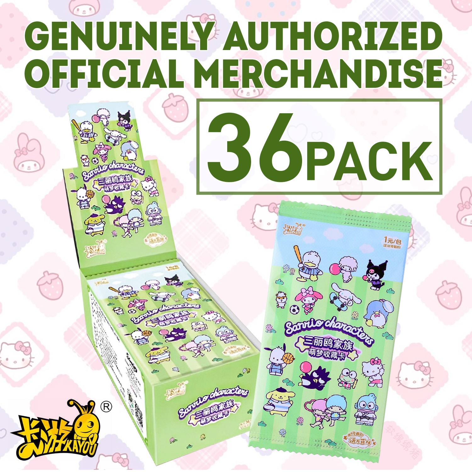 36 Pack Trading Card\'s Anime CCG Kayou Sanrio Characters Hello Kitty Booster Box