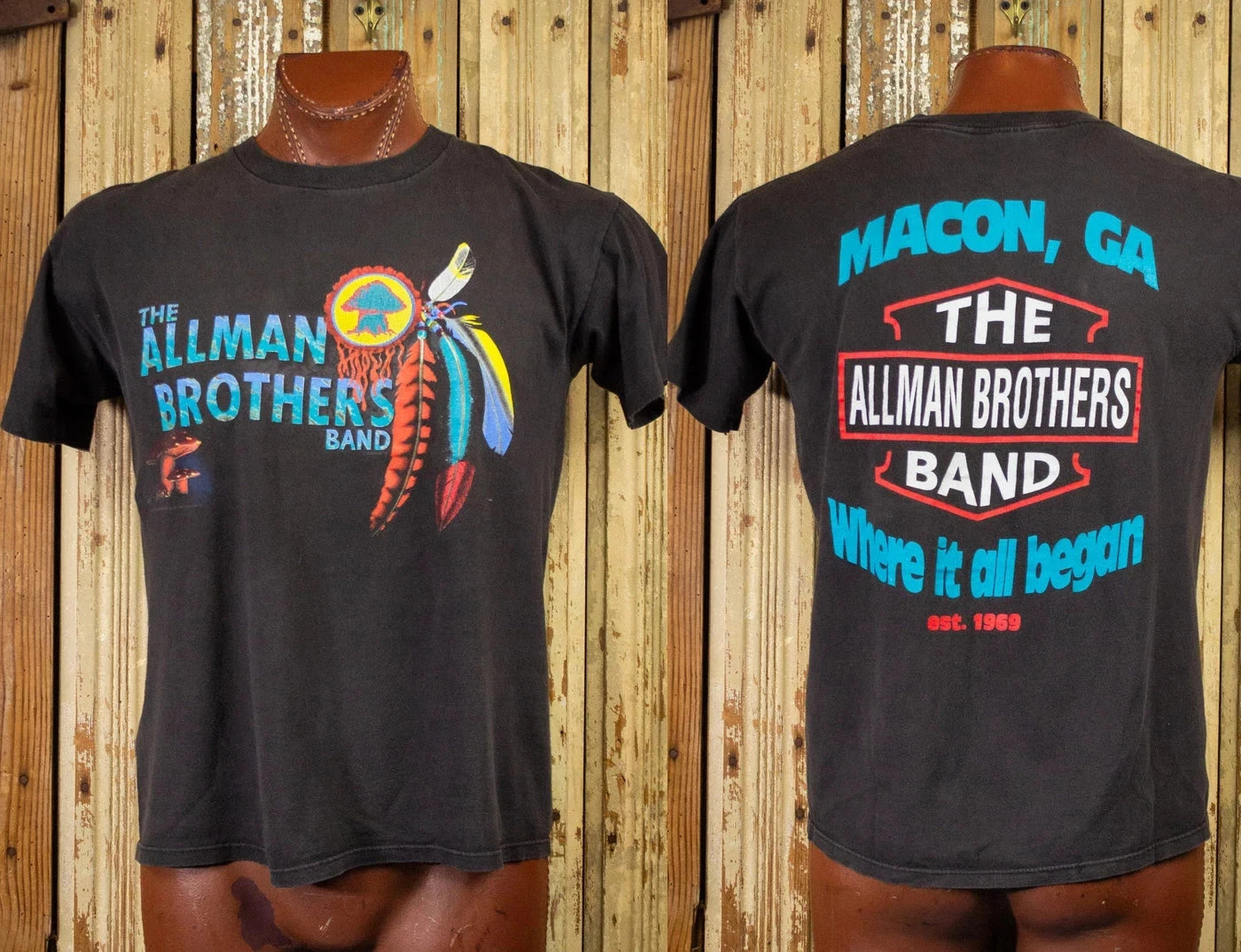 Vintage Allman Brothers Band Macon, GA Concert T Shirt 90s Black Vintage Allman Brothers Band Macon, GA Concert T Shirt 90s Black