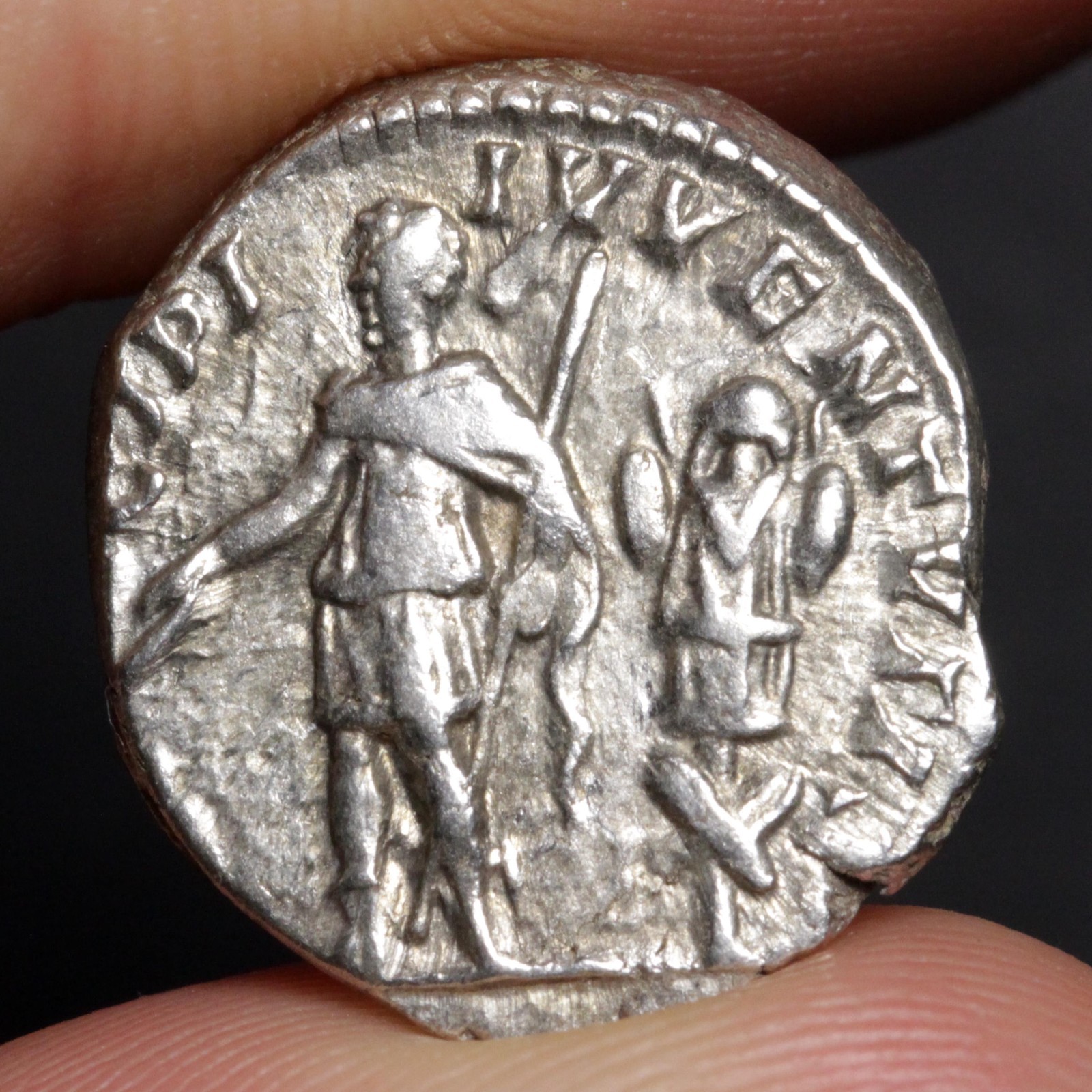 Caracalla Denarius 196AD Ancient Roman Empire Silver Coin Trophy Rome Caesar